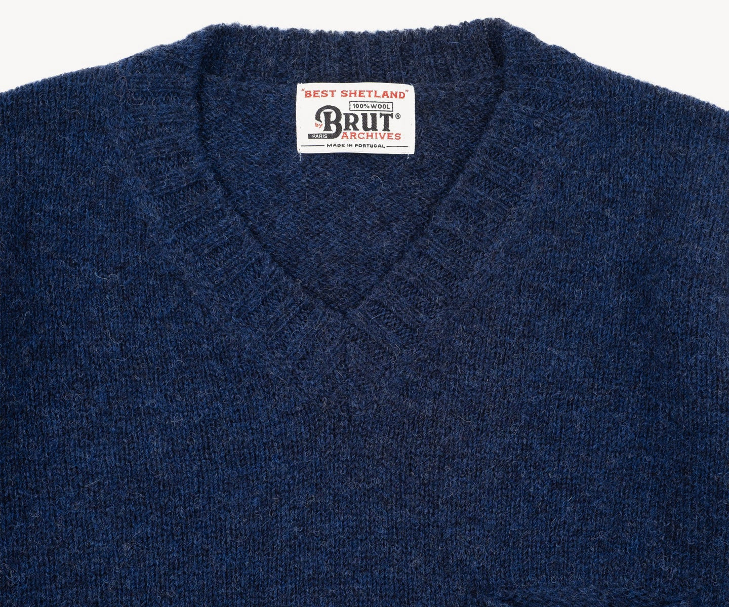 THE V-NECK SHETLAND Knitwear SMALL / NAVY - BRUT Clothing US