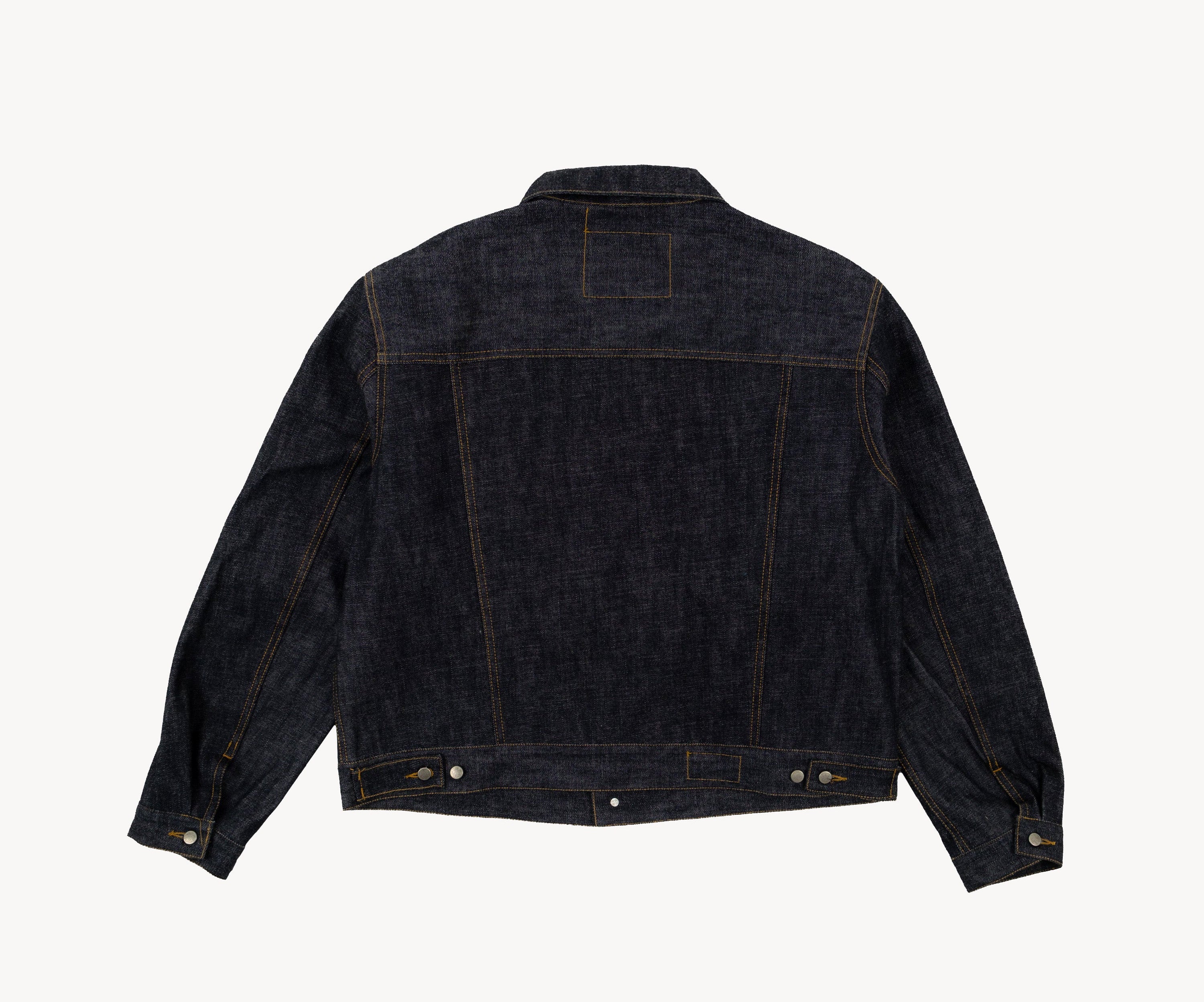 THE DOUBLE PLEATED DENIM JACKET Coats & Jackets X-SMALL / RAW INDIGO - BRUT Clothing US