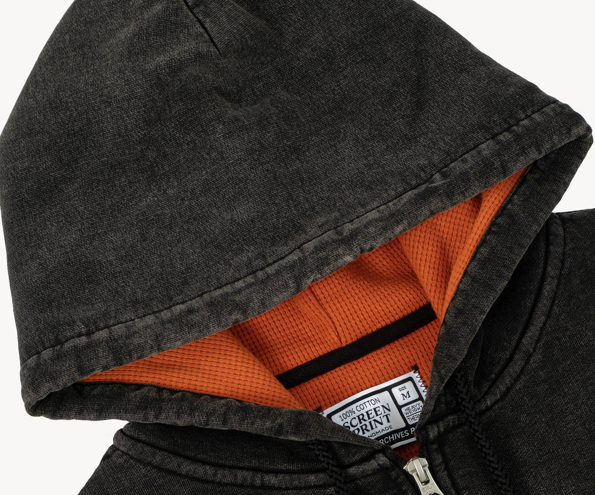 THE GHOSTFIRE THERMAL ZIP SWEAT Sweatshirts X-SMALL / BLACK/ORANGE - BRUT Clothing US