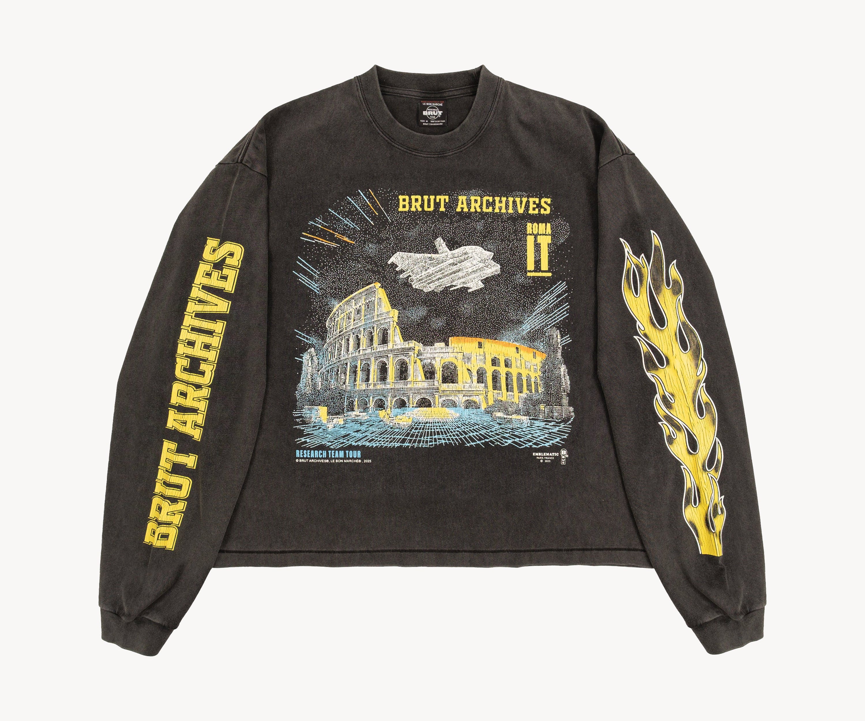 THE ROMA TEE T-Shirts X-SMALL / BLACK - BRUT Clothing US