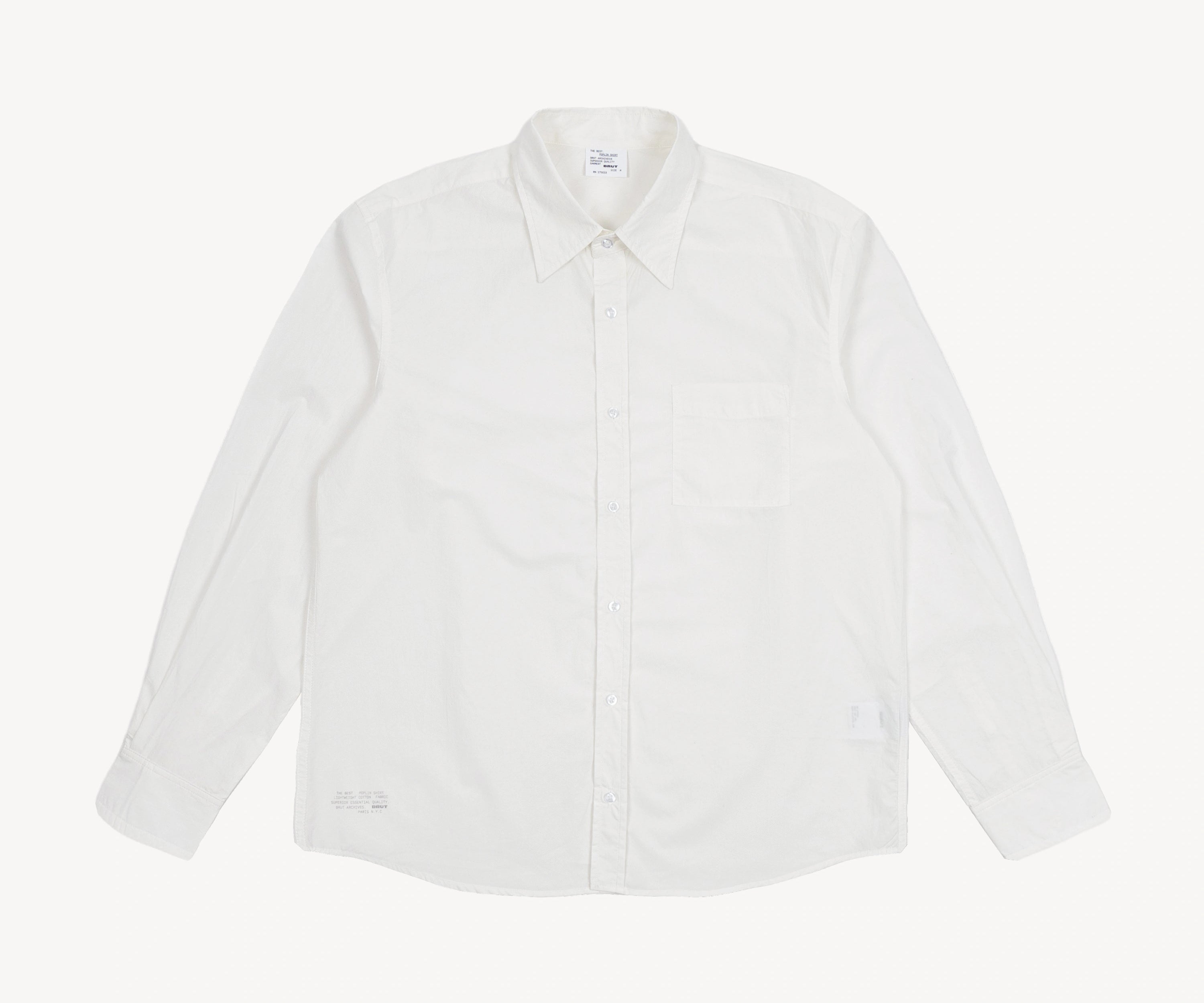 THE BEST POPLIN SHIRT Shirts X-SMALL / WHITE - BRUT Clothing US