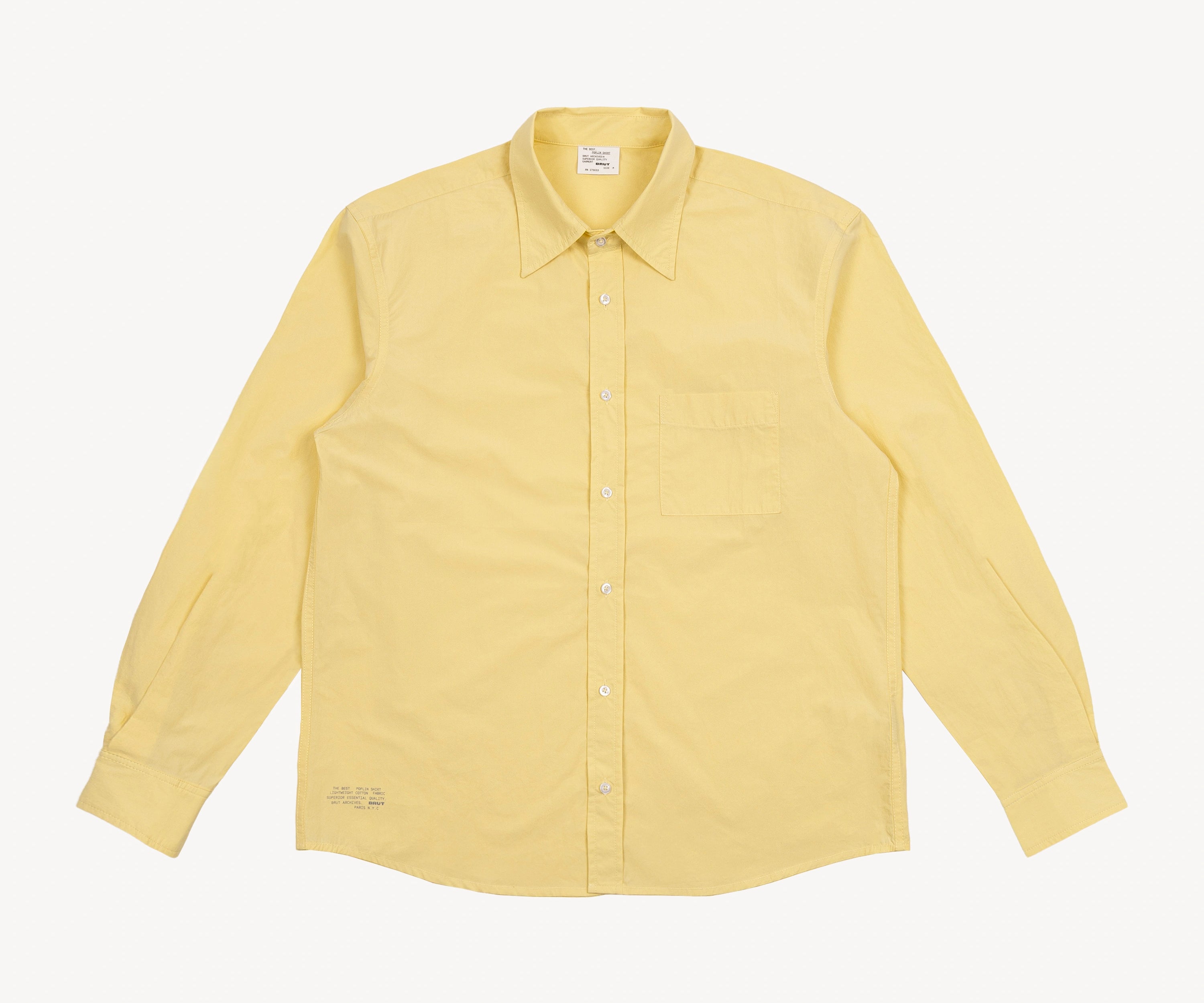 THE BEST POPLIN SHIRT Shirts X-SMALL / YELLOW - BRUT Clothing US