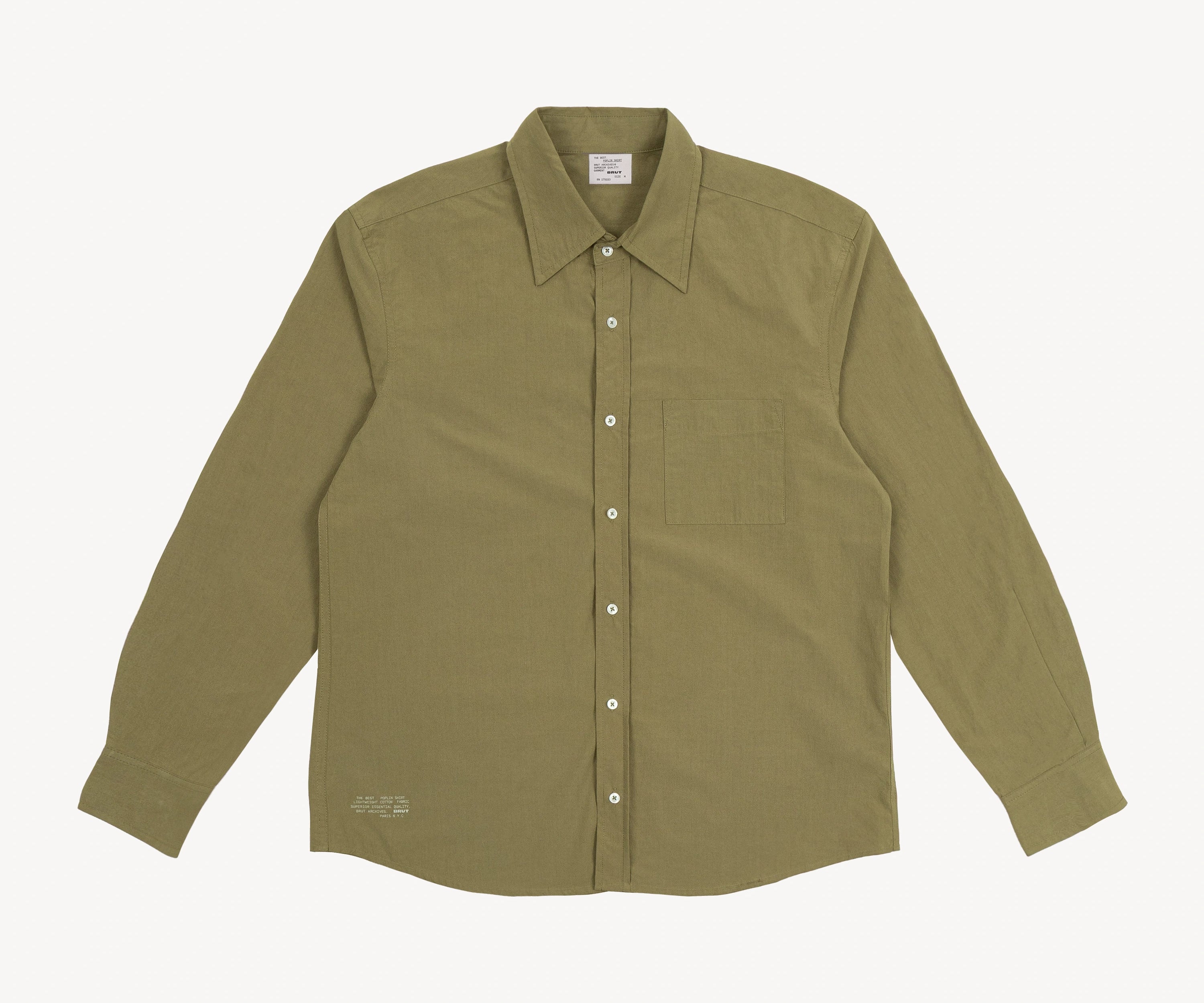 THE BEST POPLIN SHIRT Shirts X-SMALL / OLIVE GREEN - BRUT Clothing US