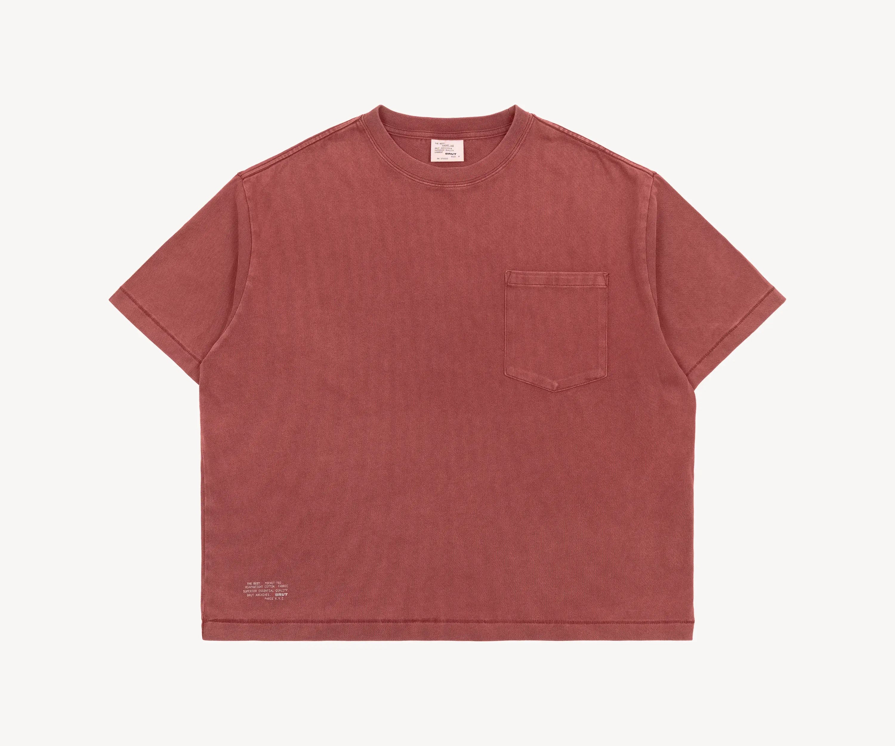 THE BEST POCKET TEE T-Shirts X-SMALL / HARVARD BURGUNDY - BRUT Clothing US