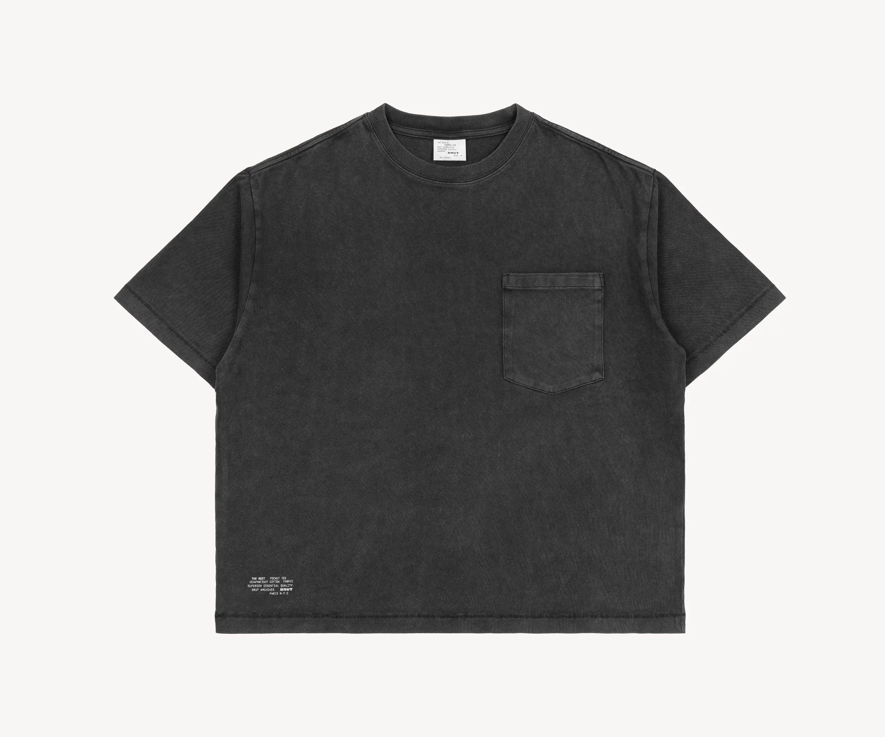 THE BEST POCKET TEE T-Shirts X-SMALL / LIGHT FADED BLACK - BRUT Clothing US