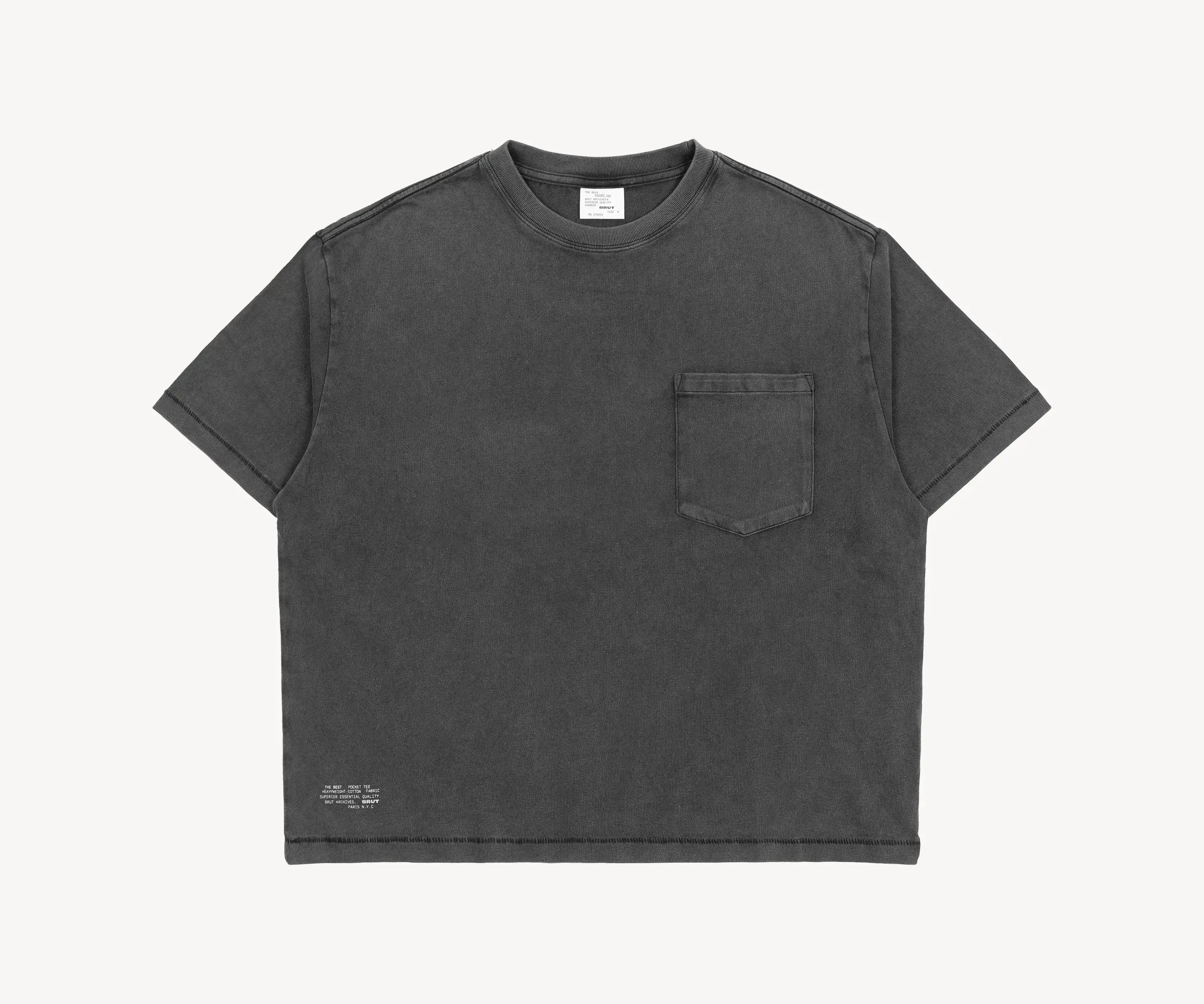 THE BEST POCKET TEE T-Shirts X-SMALL / STRONG FADED BLACK - BRUT Clothing US