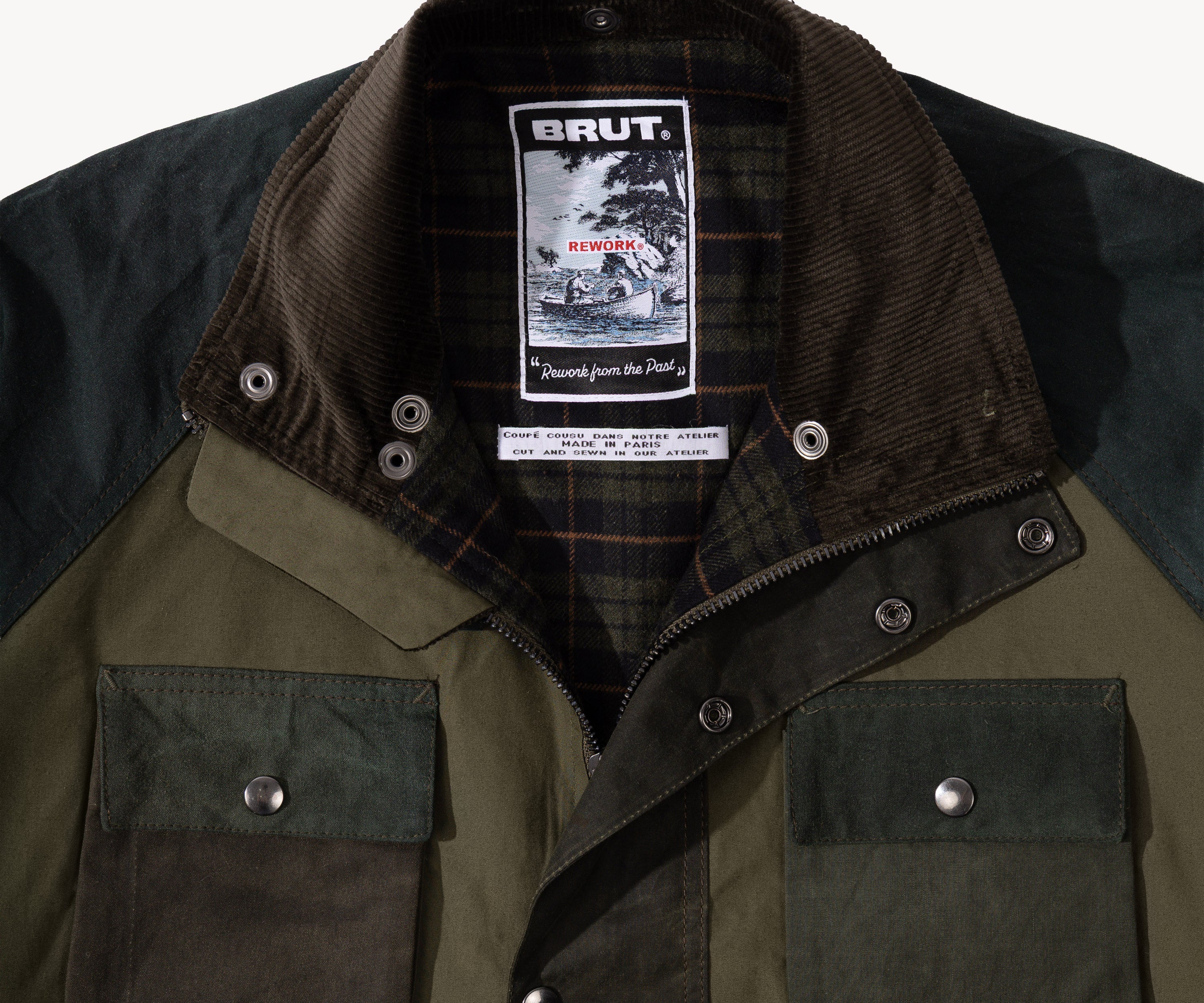 REWORK® TRIAL WAX JACKET - N° 003 Coats & Jackets SMALL / GREEN - BRUT Clothing US