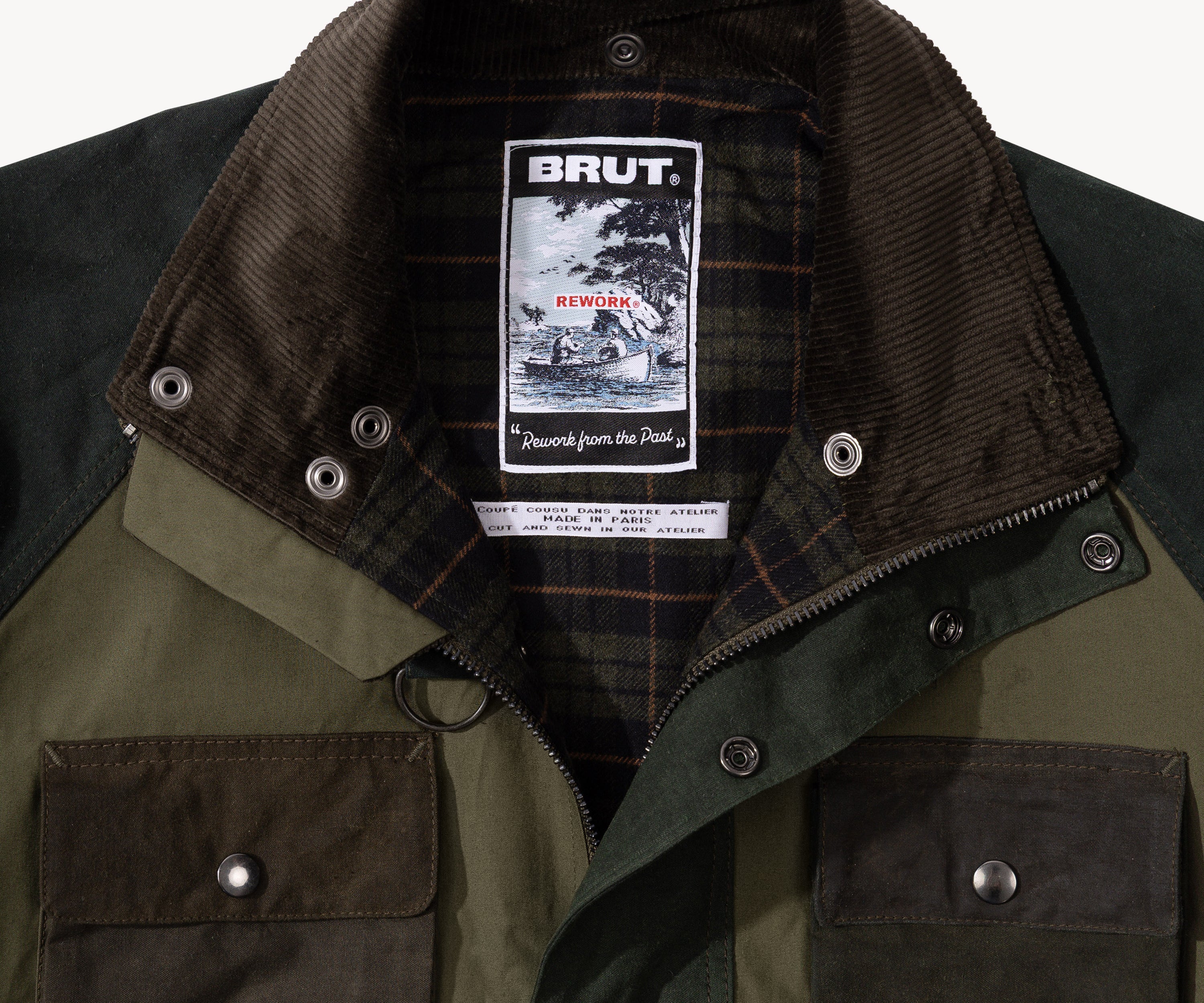 REWORK® TRIAL WAX JACKET - N° 005 Coats & Jackets SMALL / GREEN - BRUT Clothing US