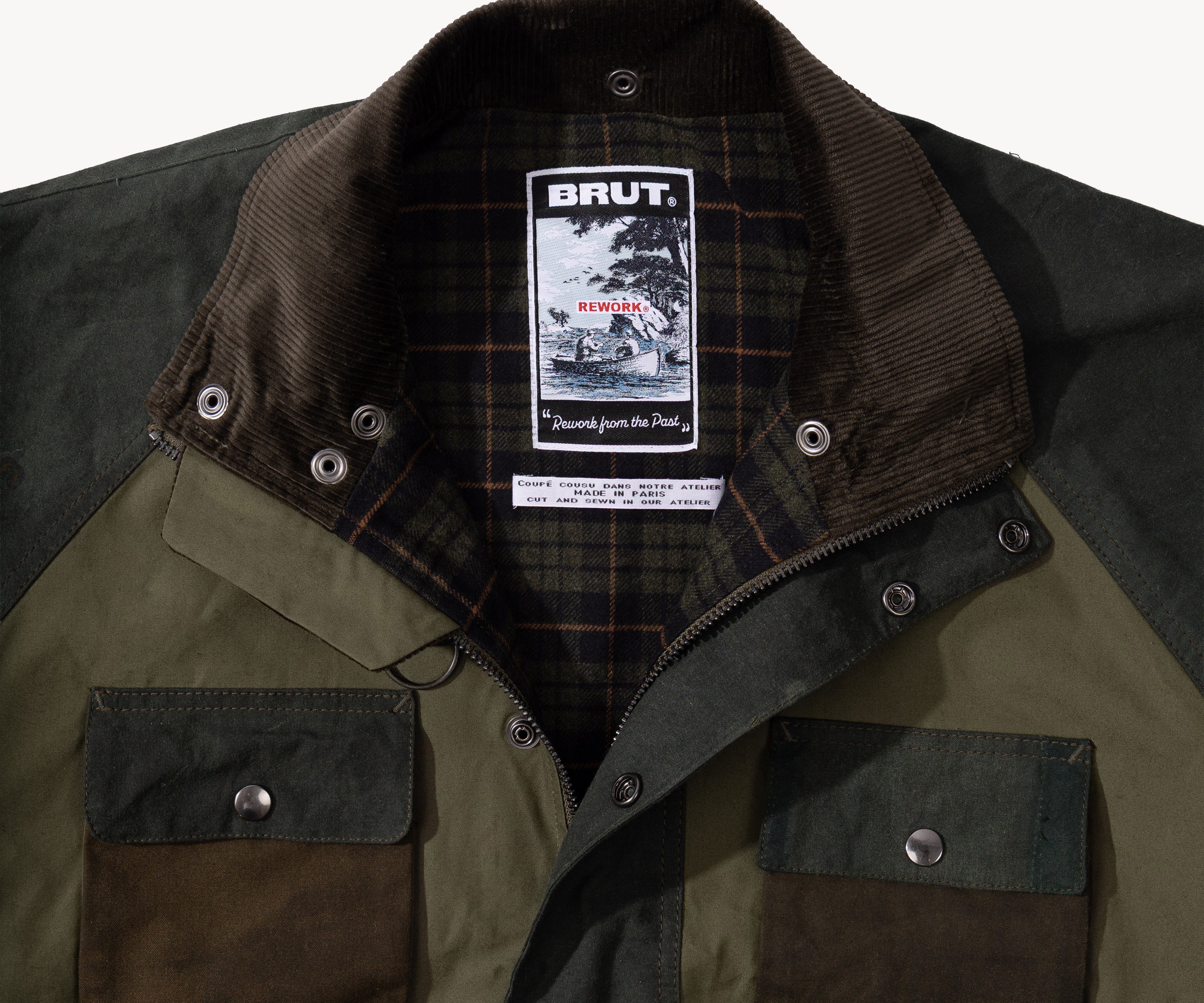 REWORK® TRIAL WAX JACKET - N° 043 Coats & Jackets X-LARGE / GREEN - BRUT Clothing US