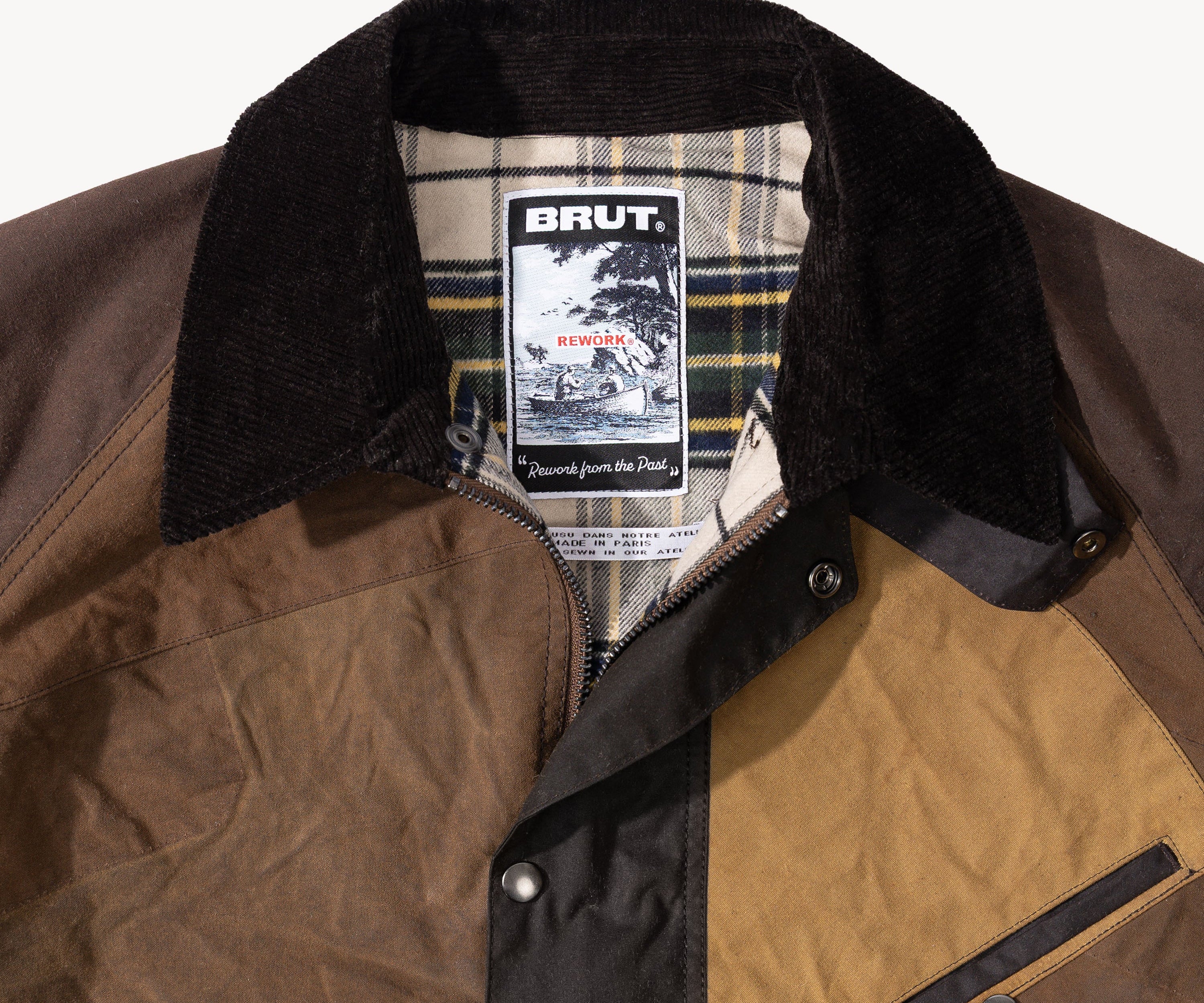 REWORK® KEEPER WAX JACKET - N° 016 Coats & Jackets MEDIUM / BROWN - BRUT Clothing US