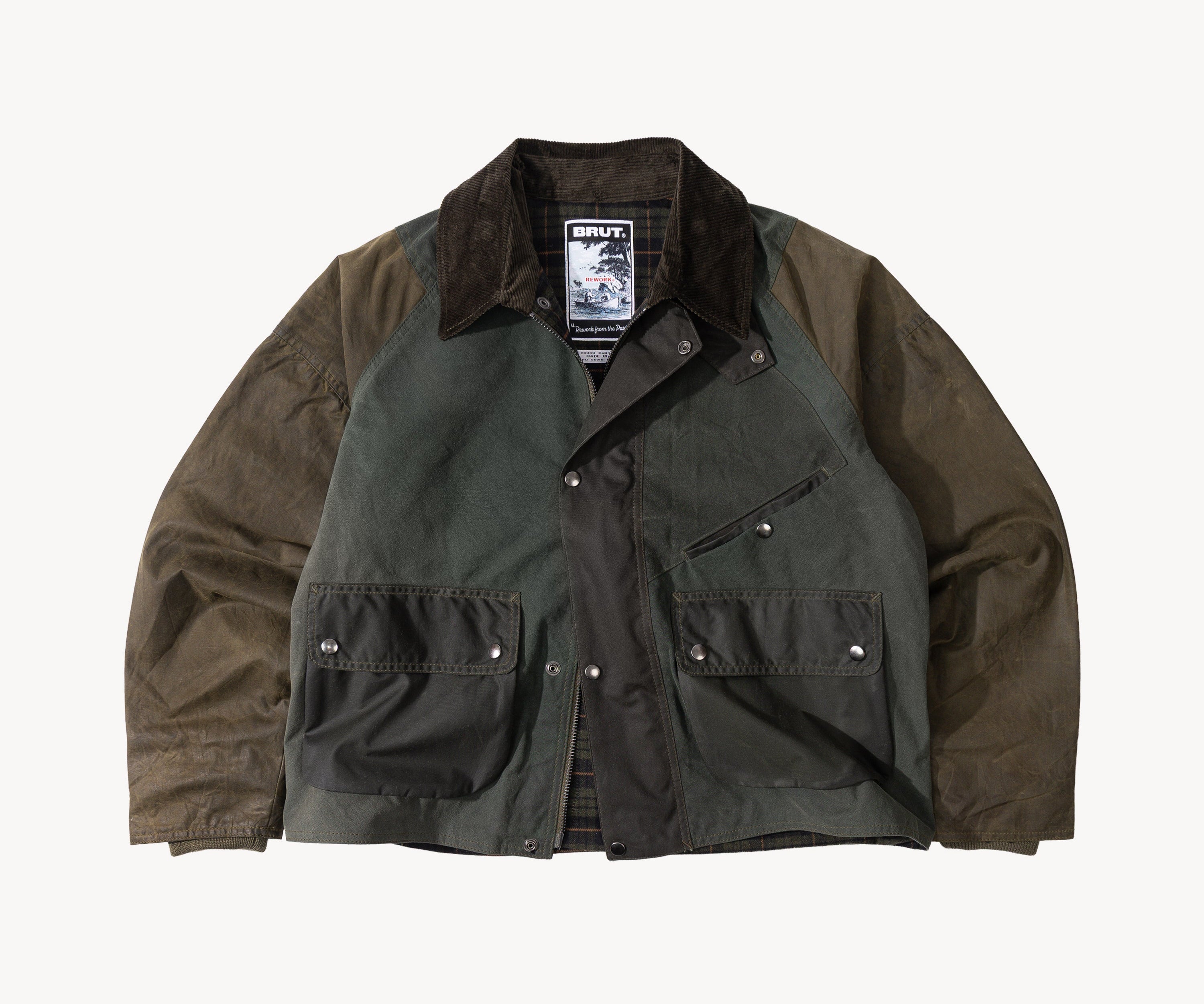 REWORK® KEEPER WAX JACKET - N° 032 Coats & Jackets MEDIUM / GREEN - BRUT Clothing US