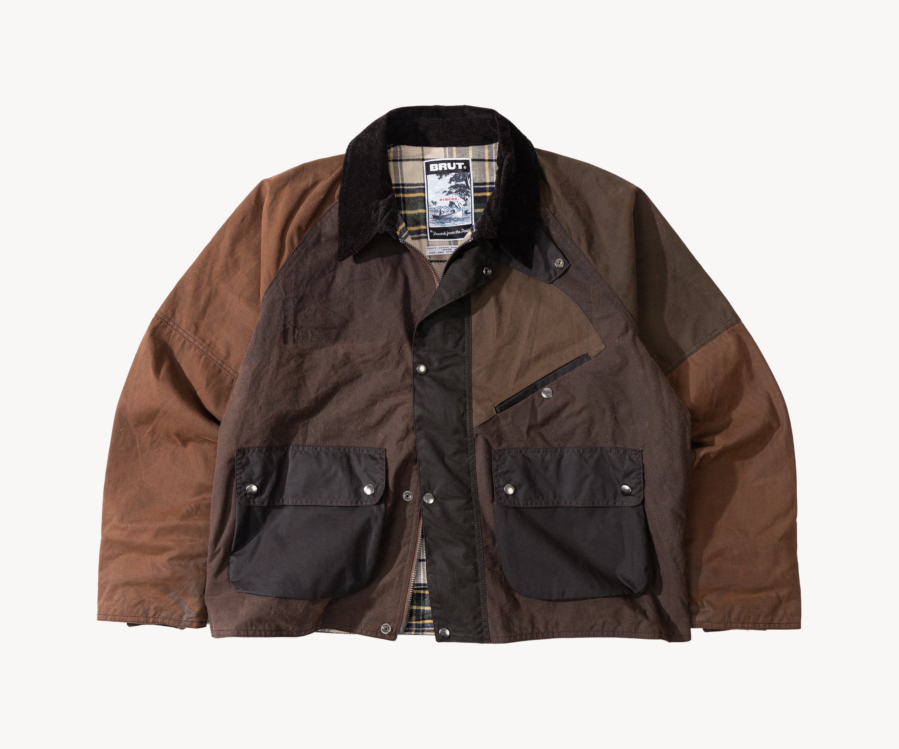 REWORK® KEEPER WAX JACKET - N° 057 Coats & Jackets X-LARGE / BROWN - BRUT Clothing US