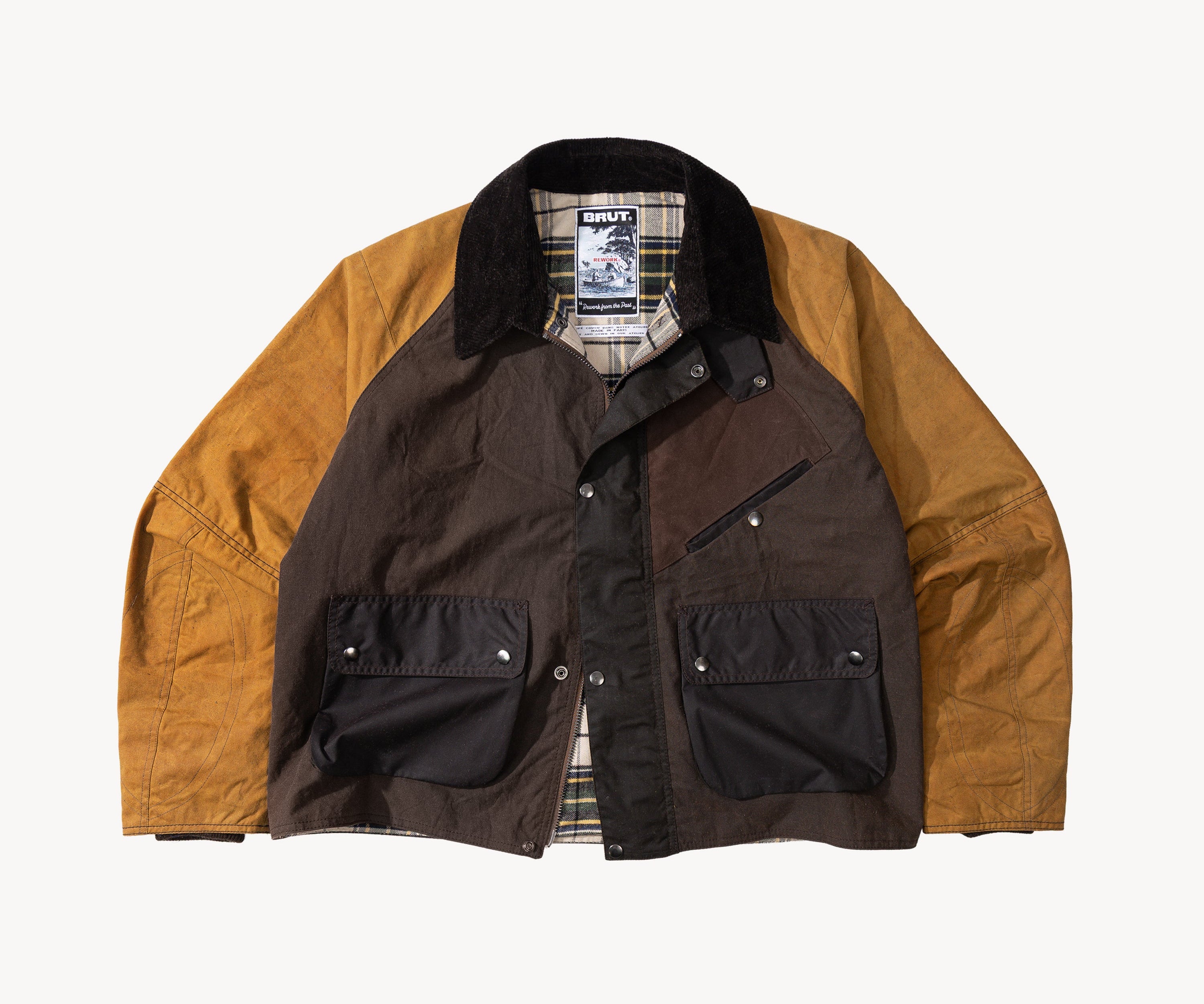 REWORK® KEEPER WAX JACKET - N° 058 Coats & Jackets X-LARGE / BROWN - BRUT Clothing US