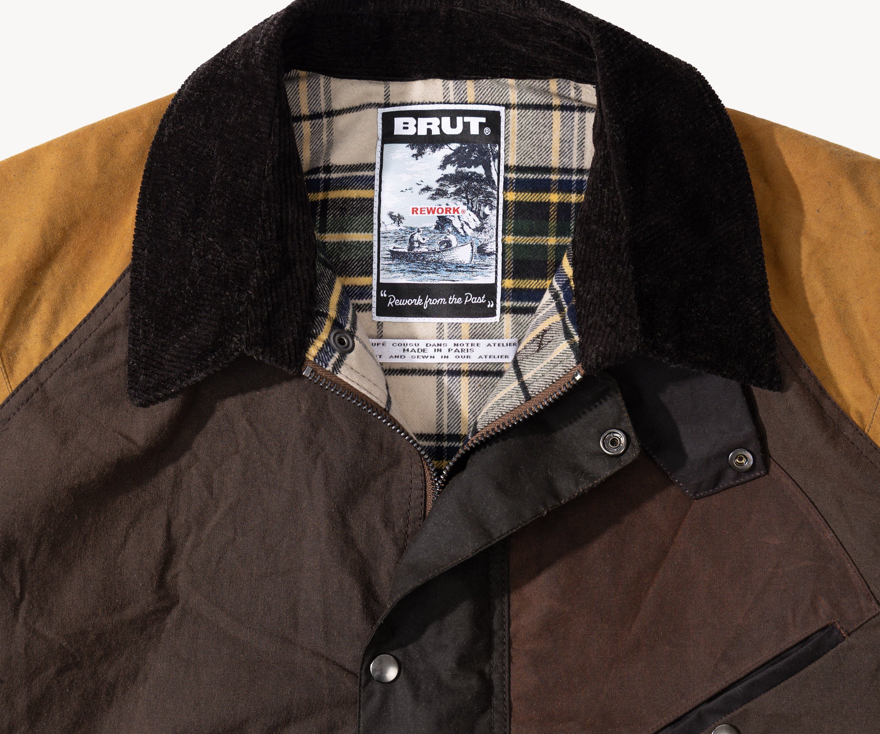 REWORK® KEEPER WAX JACKET - N° 058 Coats & Jackets X-LARGE / BROWN - BRUT Clothing US