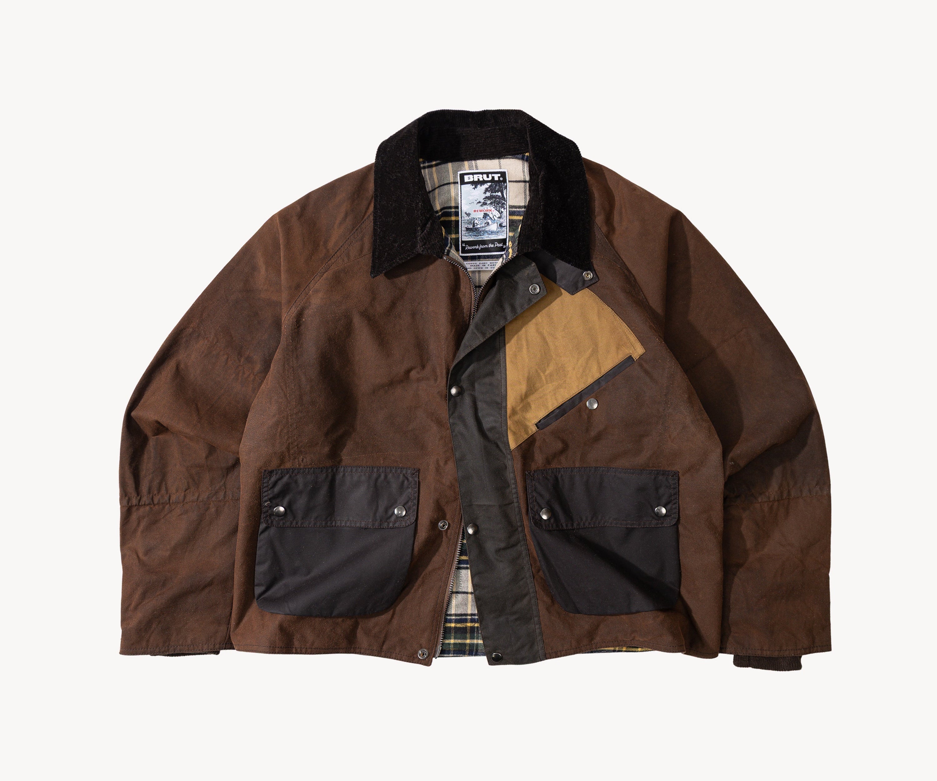 REWORK® KEEPER WAX JACKET - N° 059 Coats & Jackets X-LARGE / BROWN - BRUT Clothing US