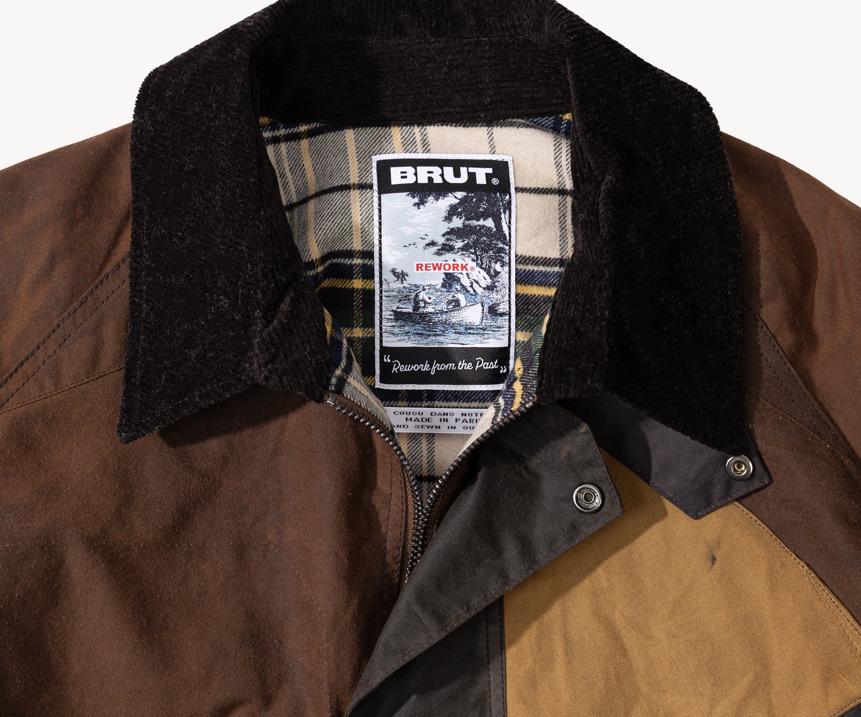 REWORK® KEEPER WAX JACKET - N° 059 Coats & Jackets X-LARGE / BROWN - BRUT Clothing US