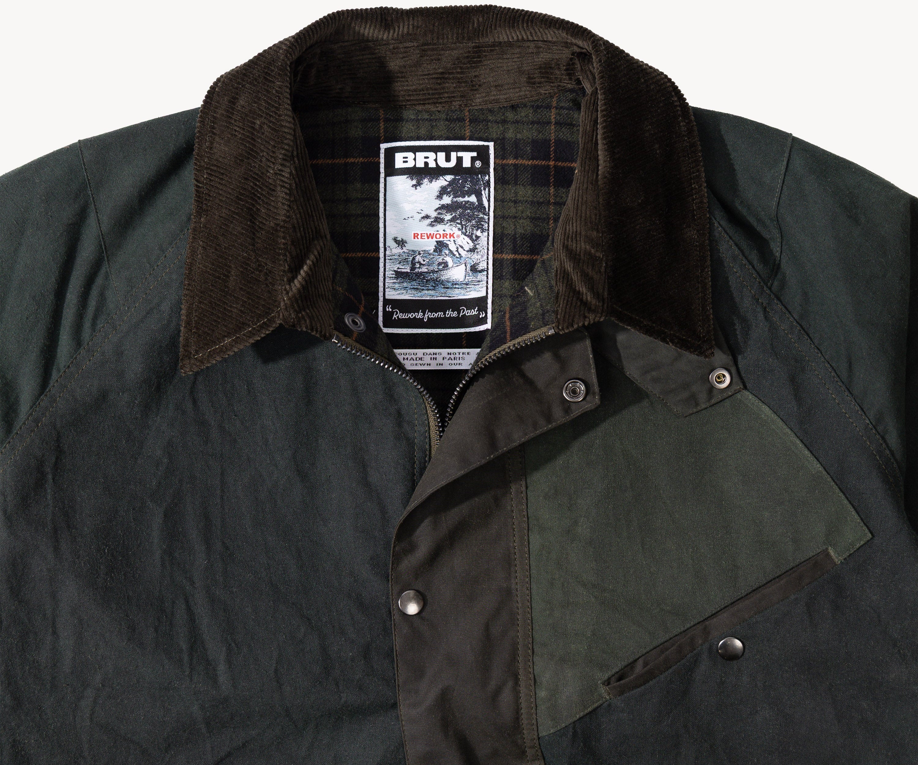 REWORK® KEEPER WAX JACKET - N° 063 Coats & Jackets X-LARGE / GREEN - BRUT Clothing US