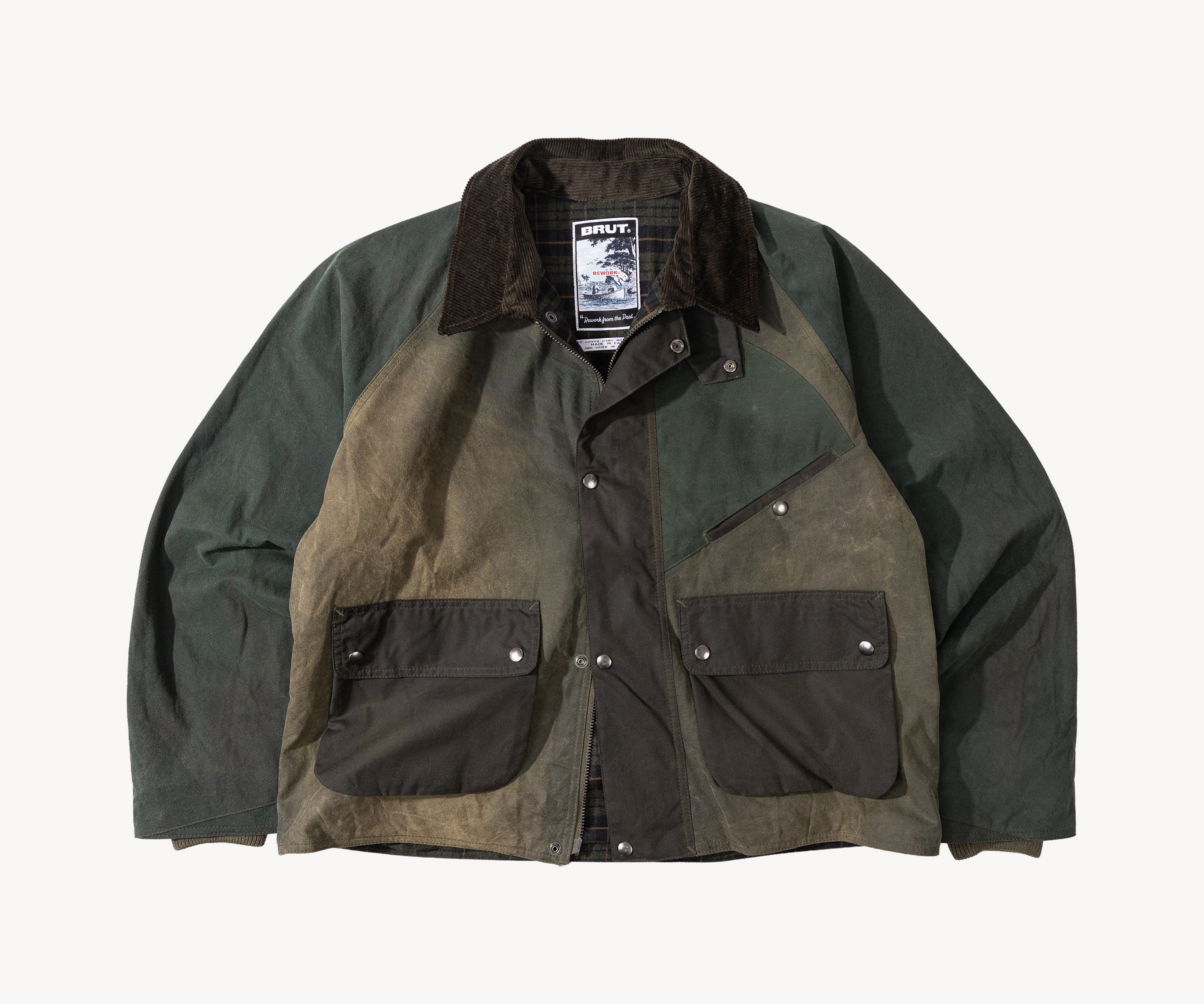 REWORK® KEEPER WAX JACKET - N° 064 Coats & Jackets X-LARGE / GREEN - BRUT Clothing US