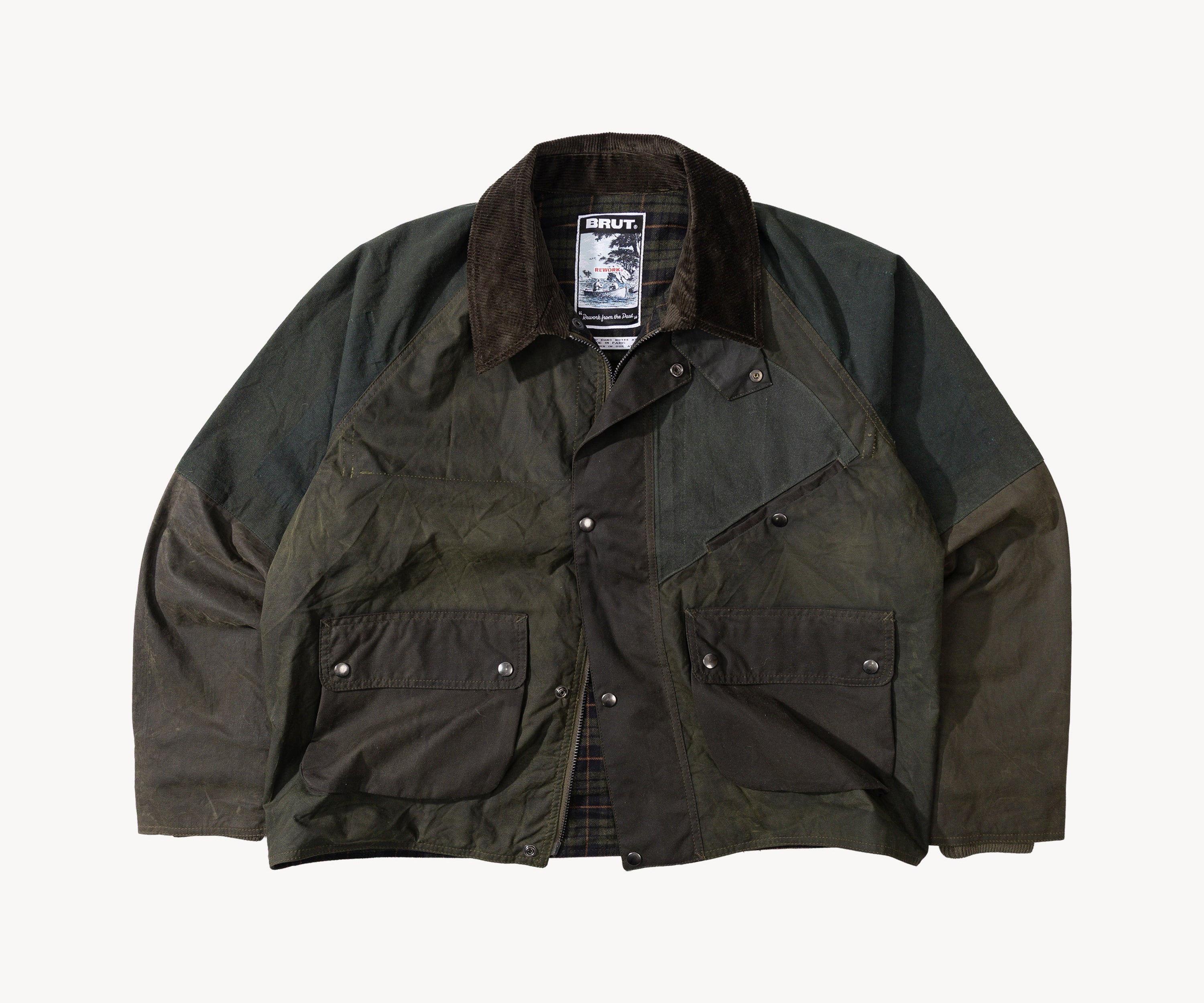 REWORK® KEEPER WAX JACKET - N° 065 Coats & Jackets X-LARGE / GREEN - BRUT Clothing US