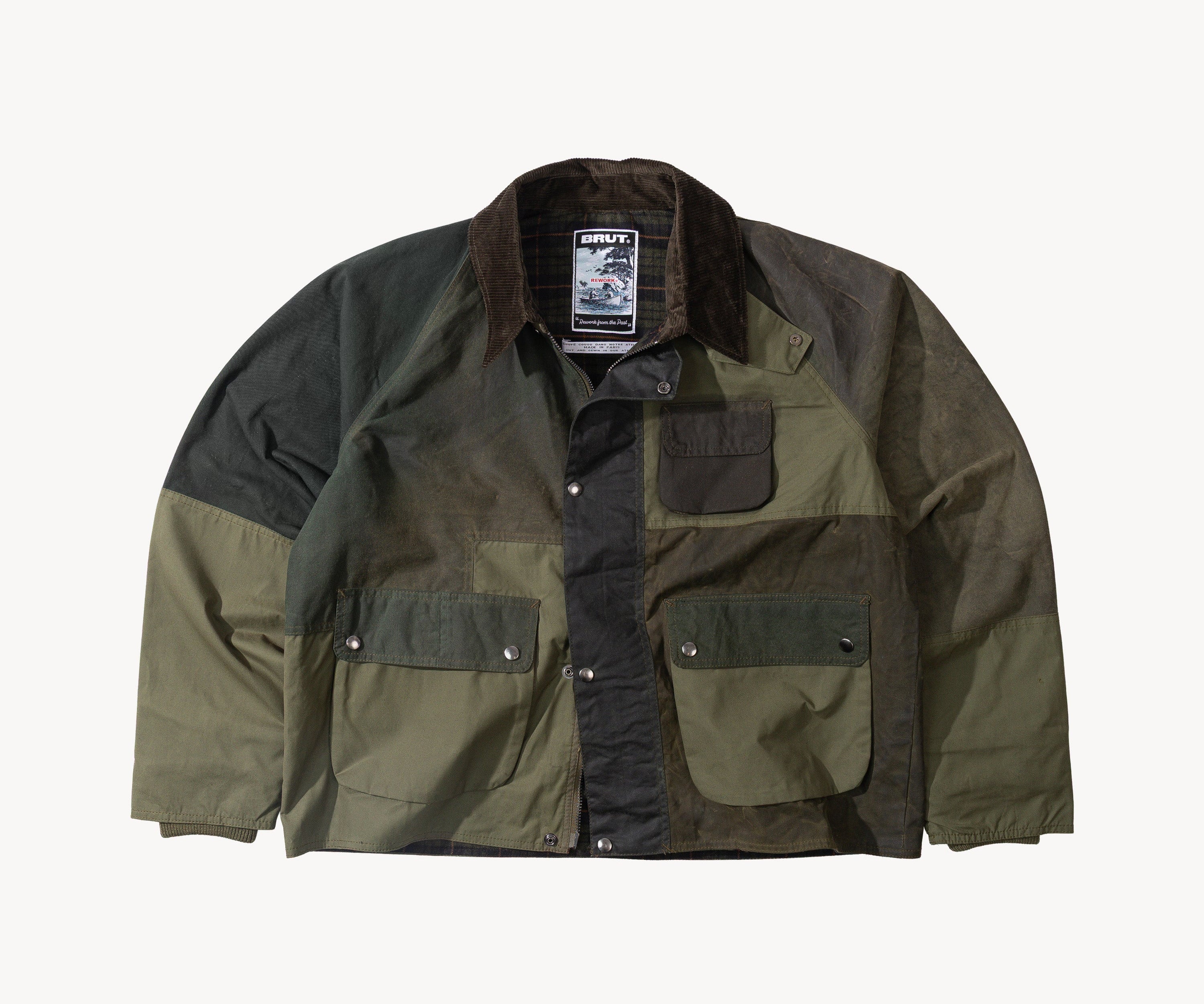 REWORK® FLY WAX JACKET - N° 056 Coats & Jackets X-LARGE / GREEN - BRUT Clothing US