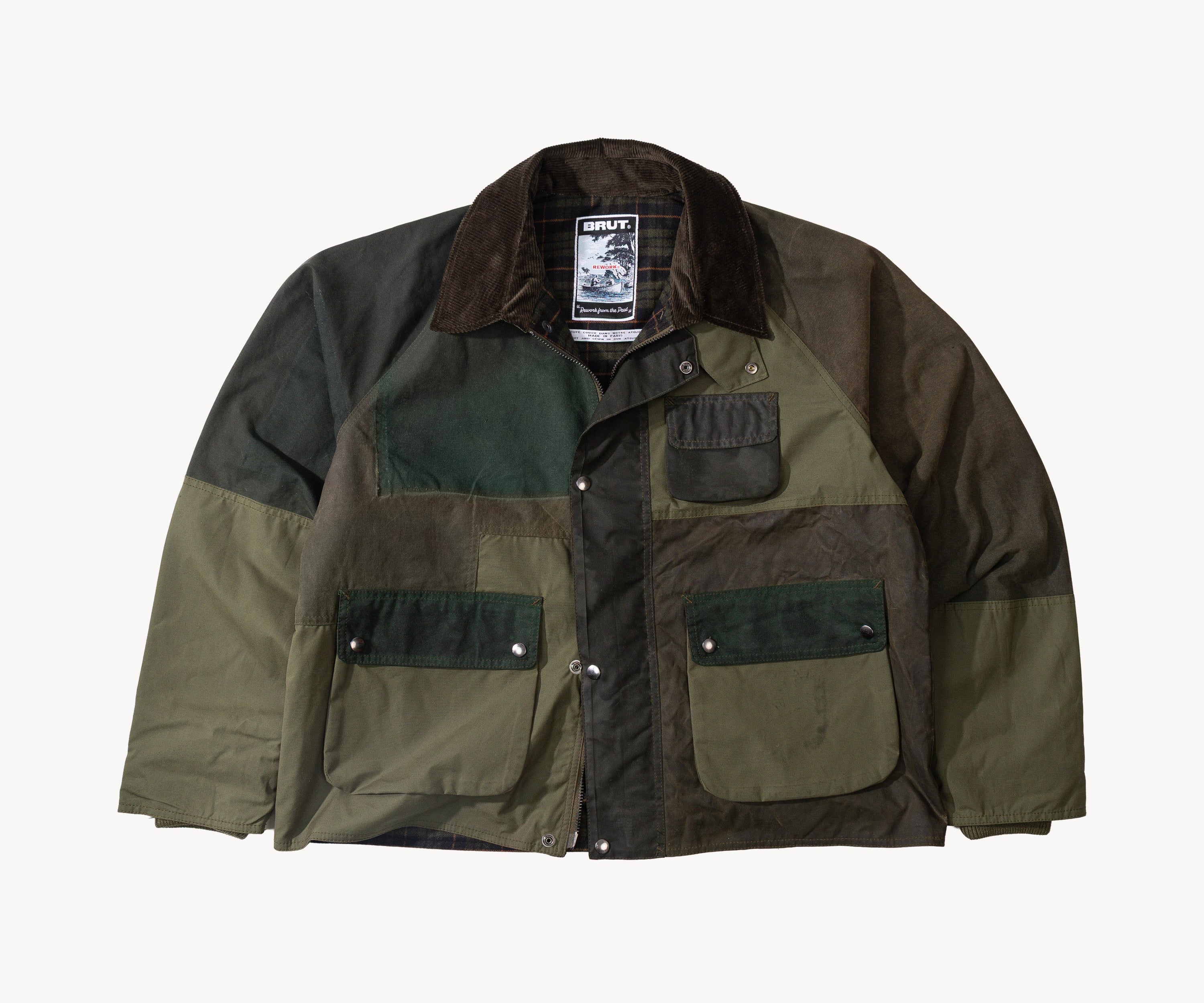 REWORK® FLY WAX JACKET - N° 057 Coats & Jackets X-LARGE / GREEN - BRUT Clothing US