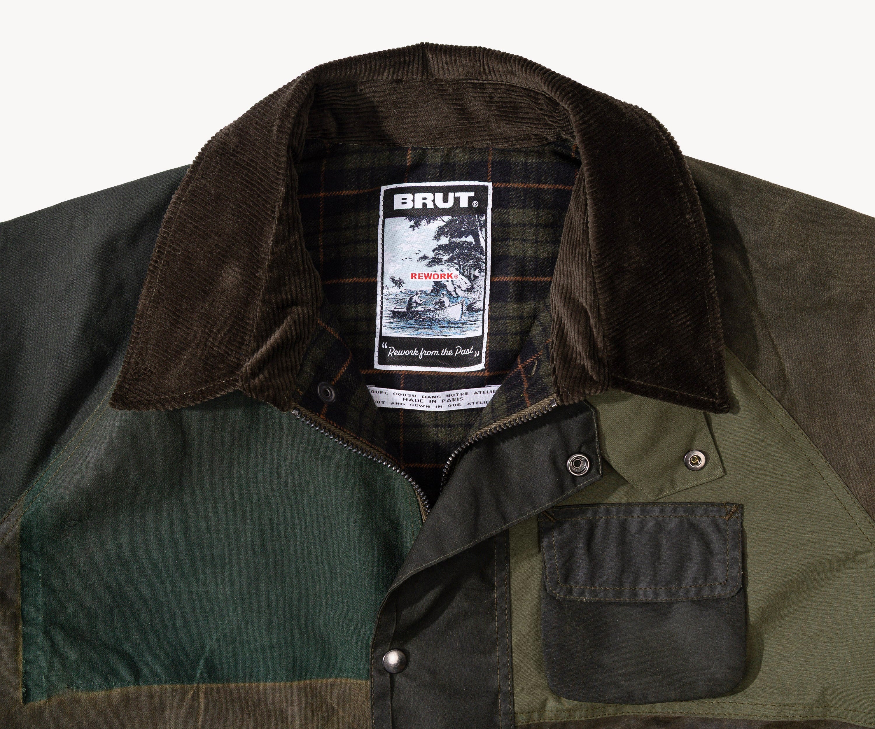 REWORK® FLY WAX JACKET - N° 057 Coats & Jackets X-LARGE / GREEN - BRUT Clothing US