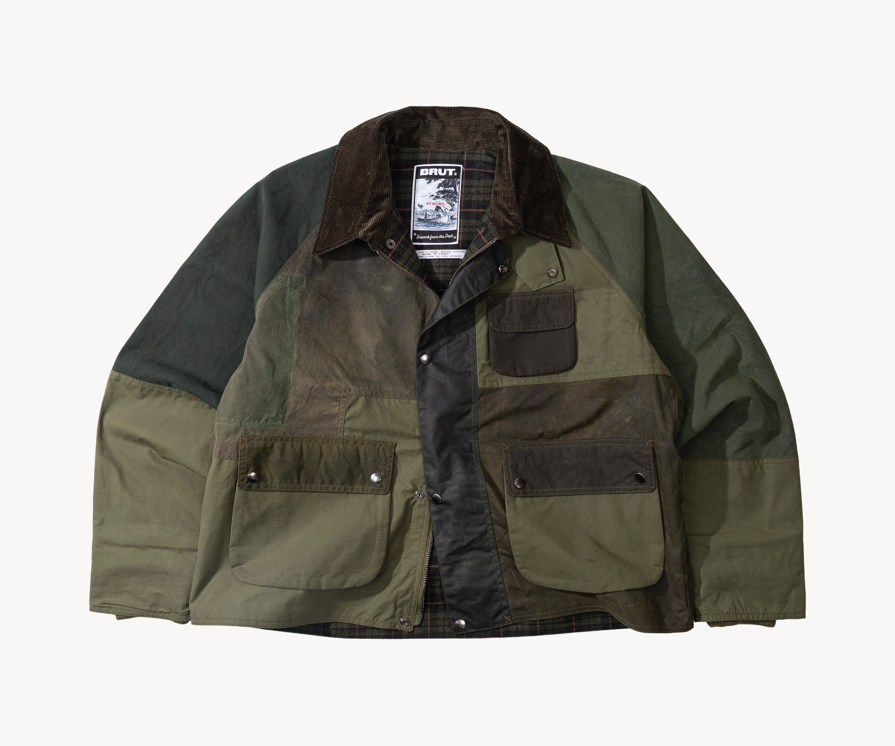 REWORK® FLY WAX JACKET - N° 058 Coats & Jackets X-LARGE / GREEN - BRUT Clothing US