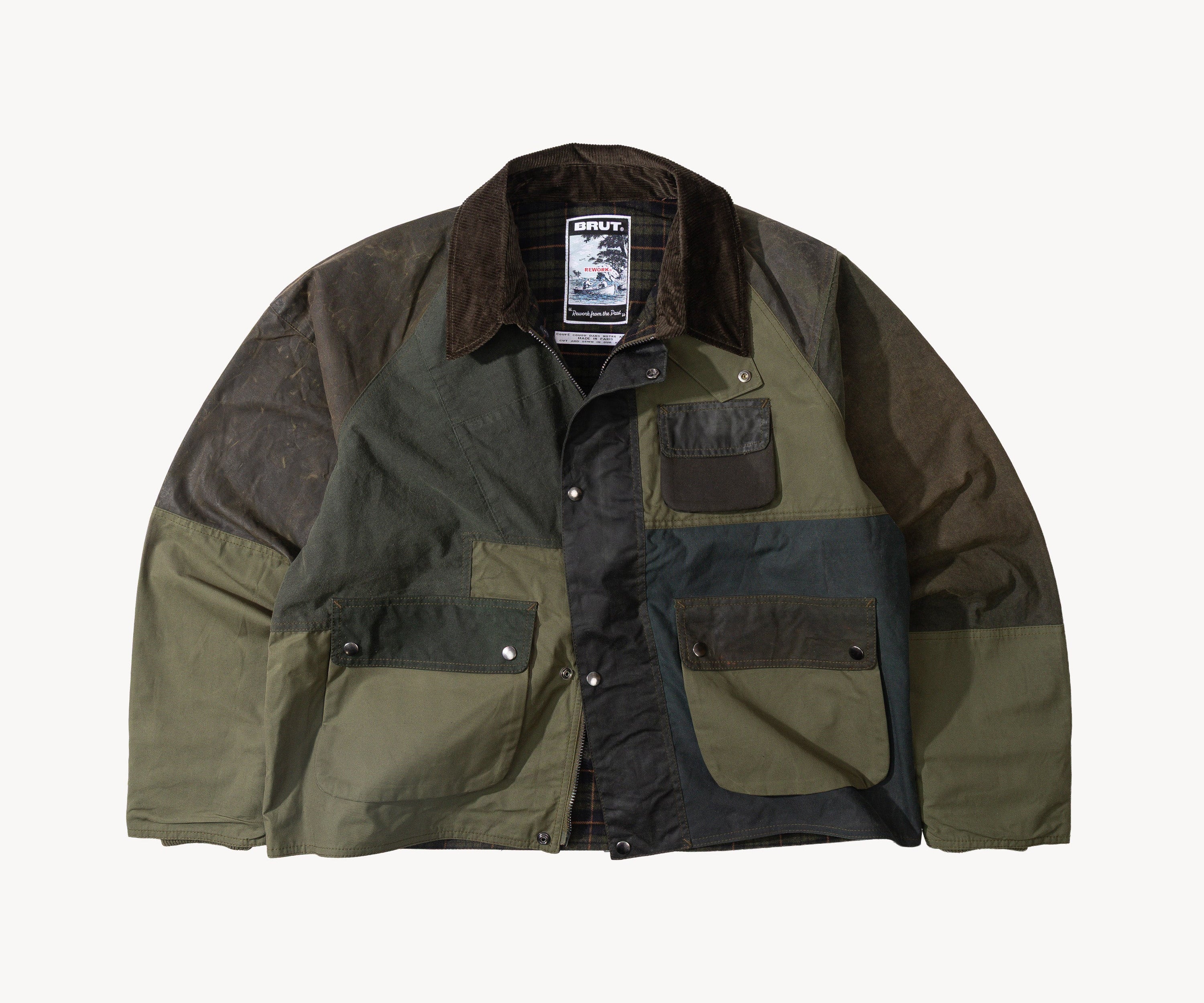 REWORK® FLY WAX JACKET - N° 059 Coats & Jackets X-LARGE / GREEN - BRUT Clothing US