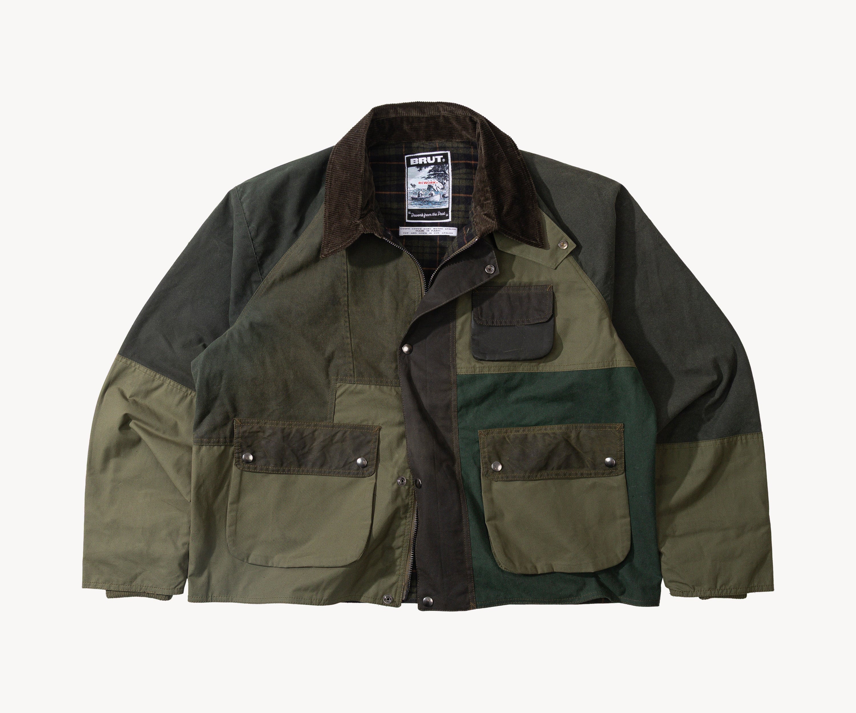REWORK® FLY WAX JACKET - N° 055 Coats & Jackets X-LARGE / GREEN - BRUT Clothing US