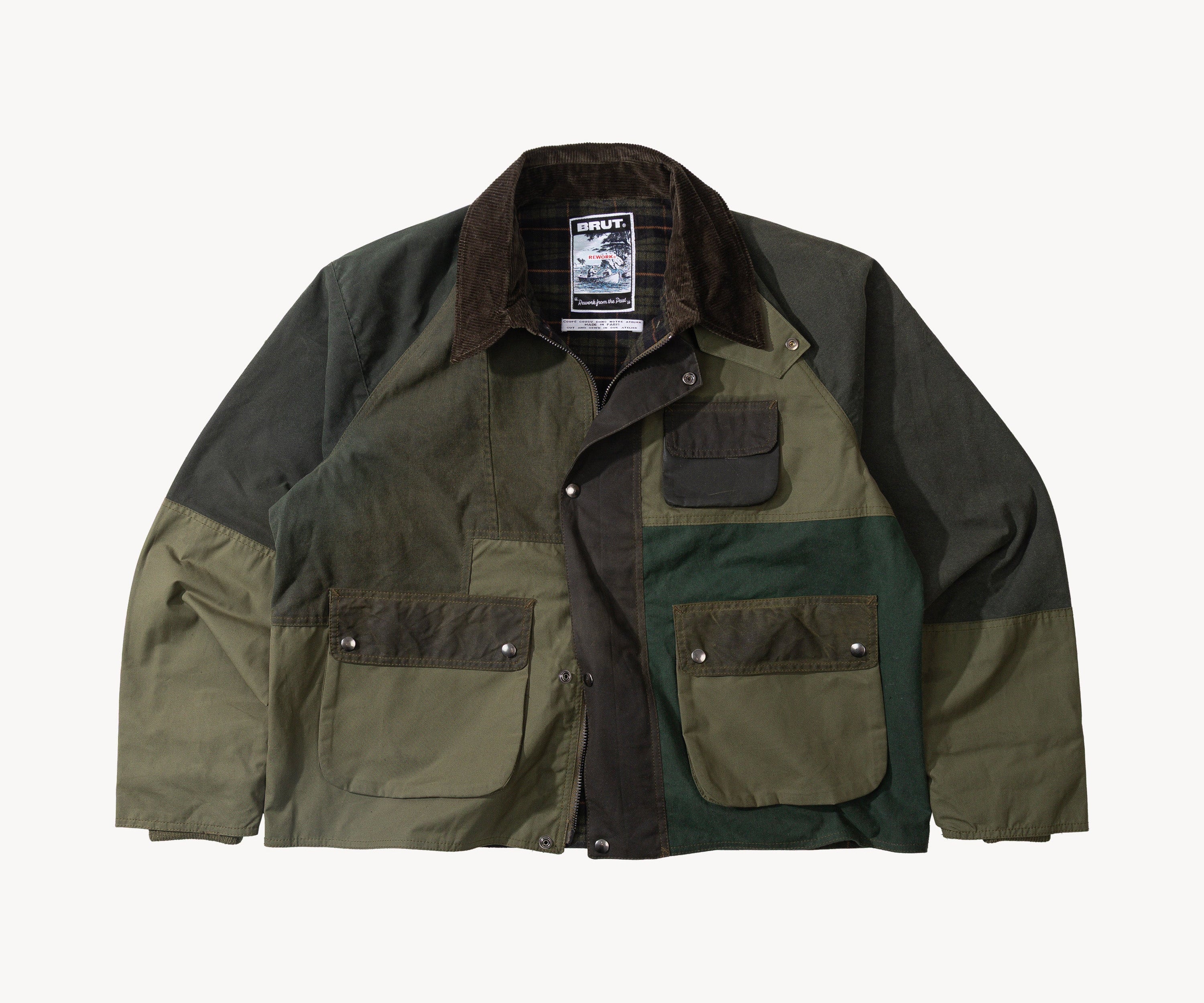 REWORK® FLY WAX JACKET - N° 055 Coats & Jackets X-LARGE / GREEN - BRUT Clothing US