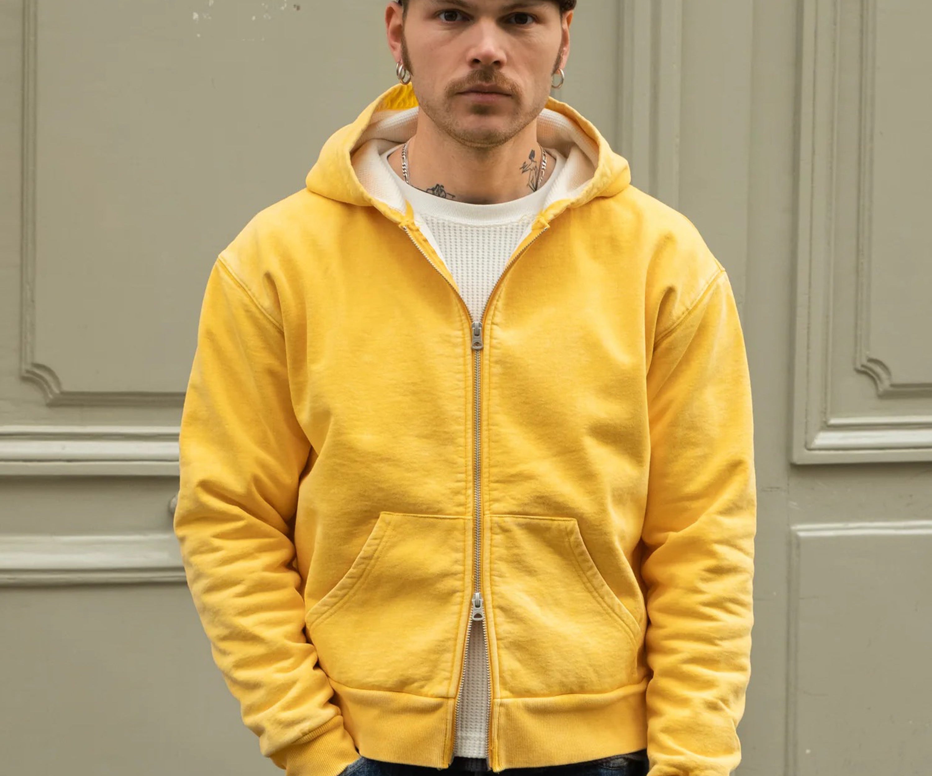 THE THERMAL ZIP SWEAT Sweatshirts X-SMALL / DUSTY YELLOW - BRUT Clothing US