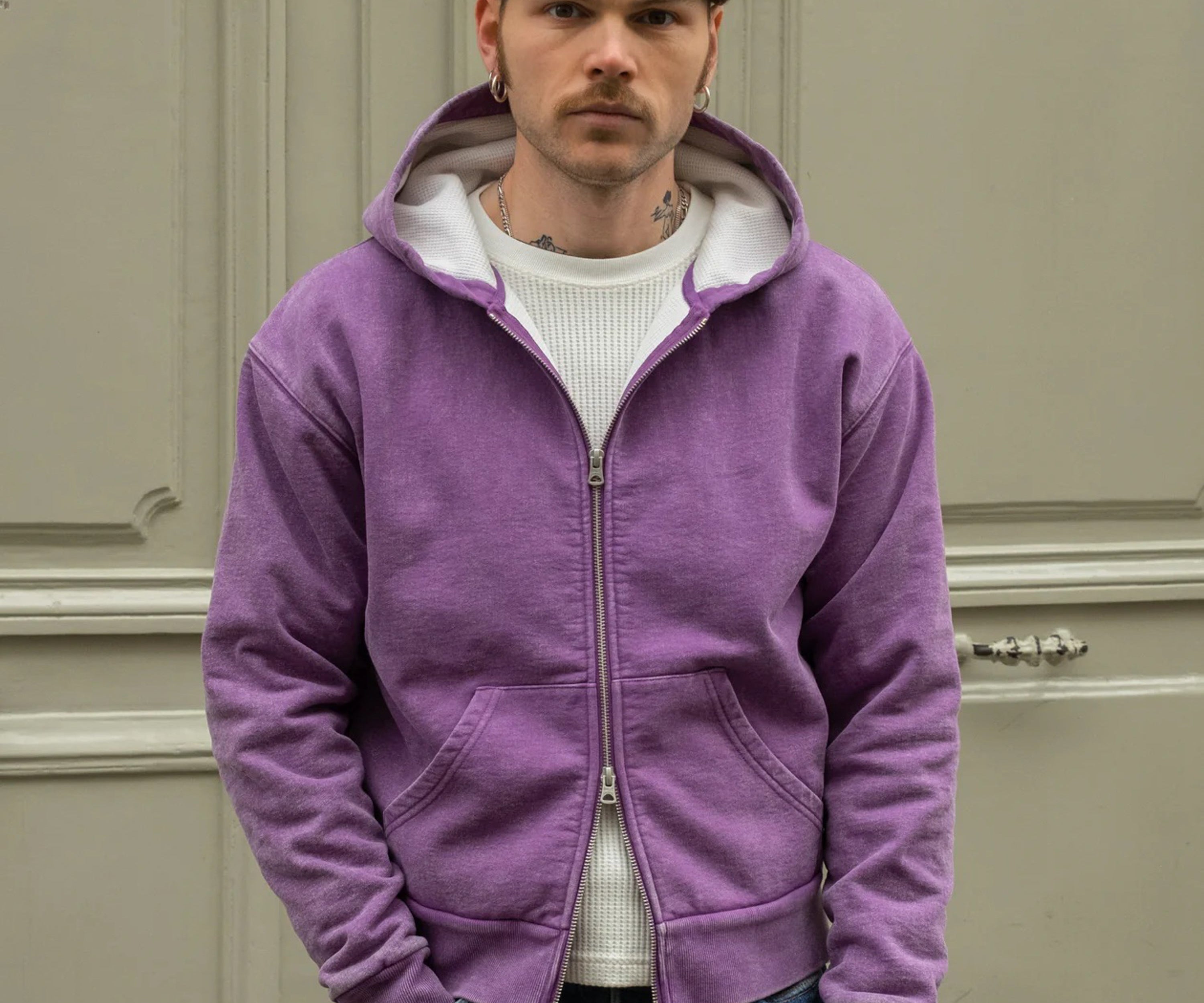 THE THERMAL ZIP SWEAT Sweatshirts X-SMALL / WASHED PURPLE - BRUT Clothing US