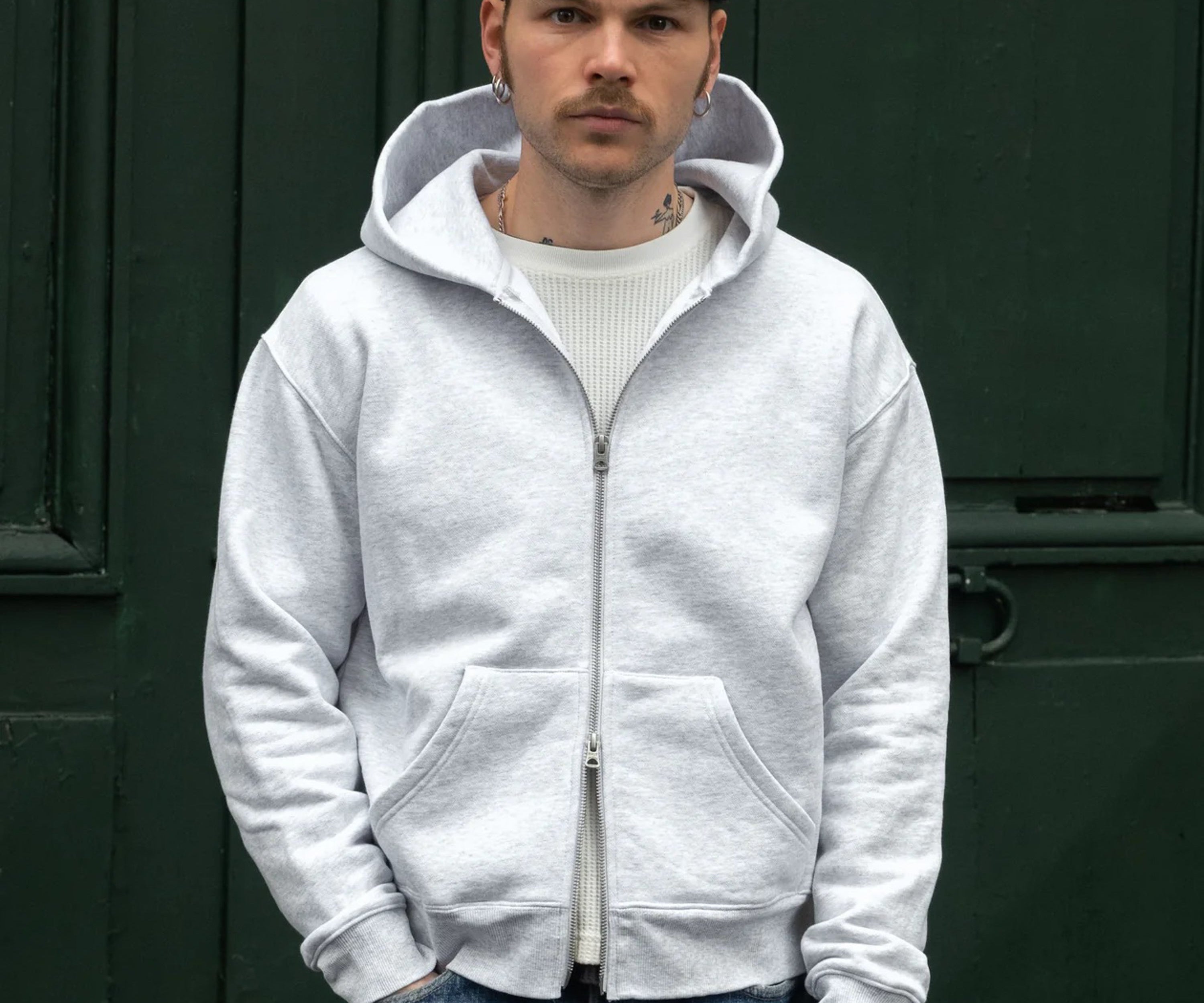 THE ZIP SWEAT Sweatshirts X-SMALL / HEATHER GREY - BRUT Clothing US