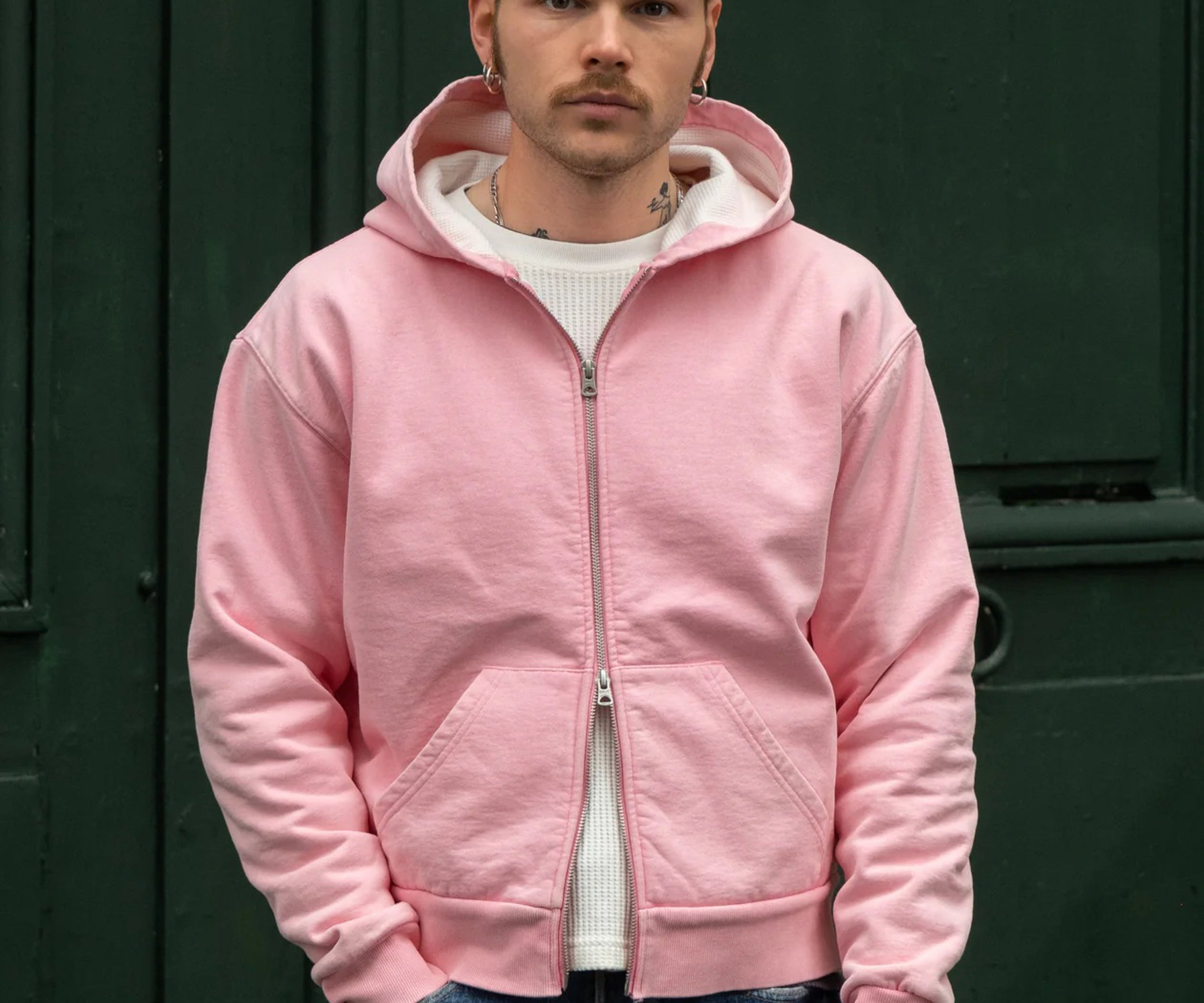 THE THERMAL ZIP SWEAT Sweatshirts X-SMALL / DUSTY PINK - BRUT Clothing US