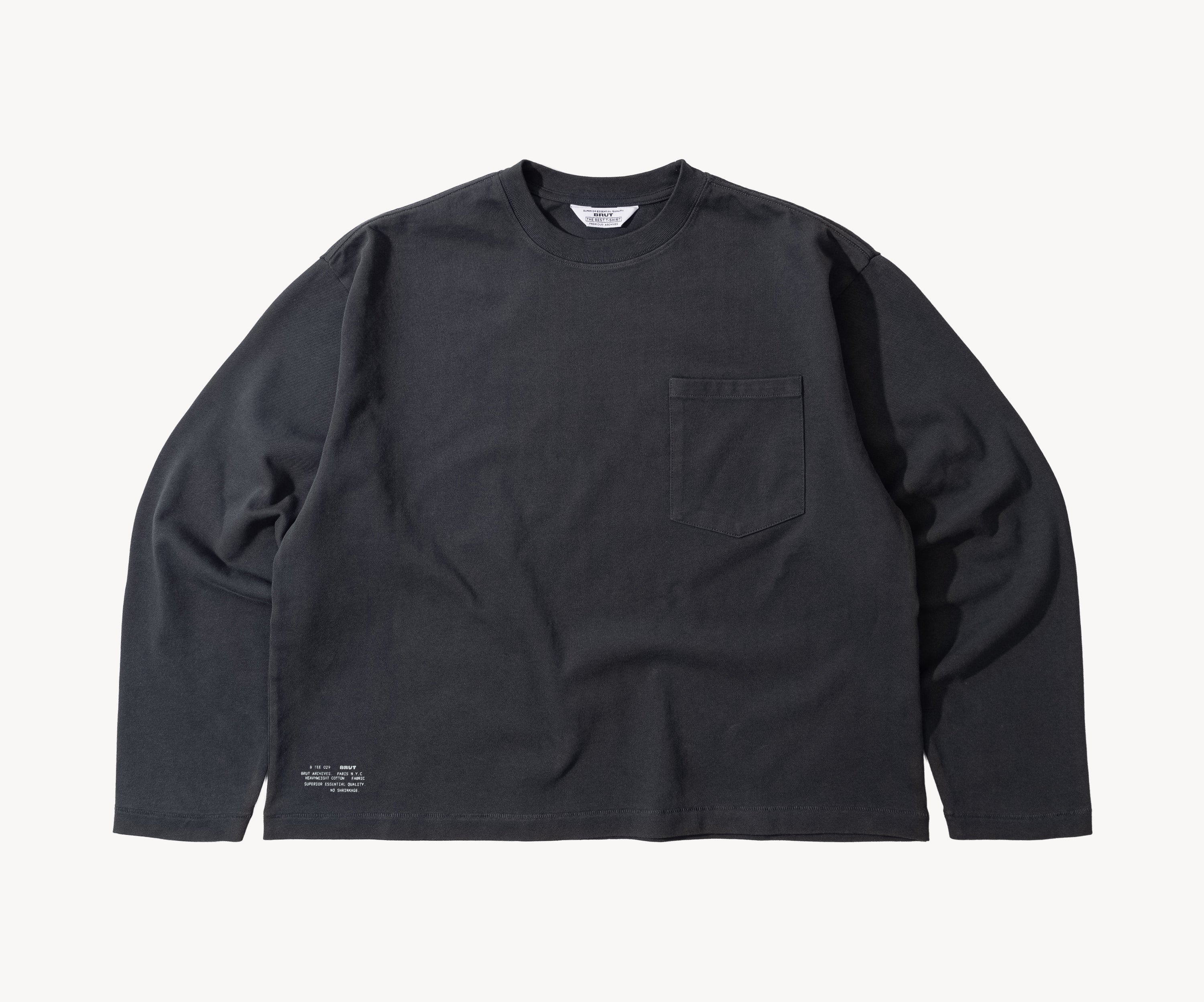 THE BEST LONG SLEEVES POCKET T-SHIRT T-Shirts X-SMALL / SLATE - BRUT Clothing US