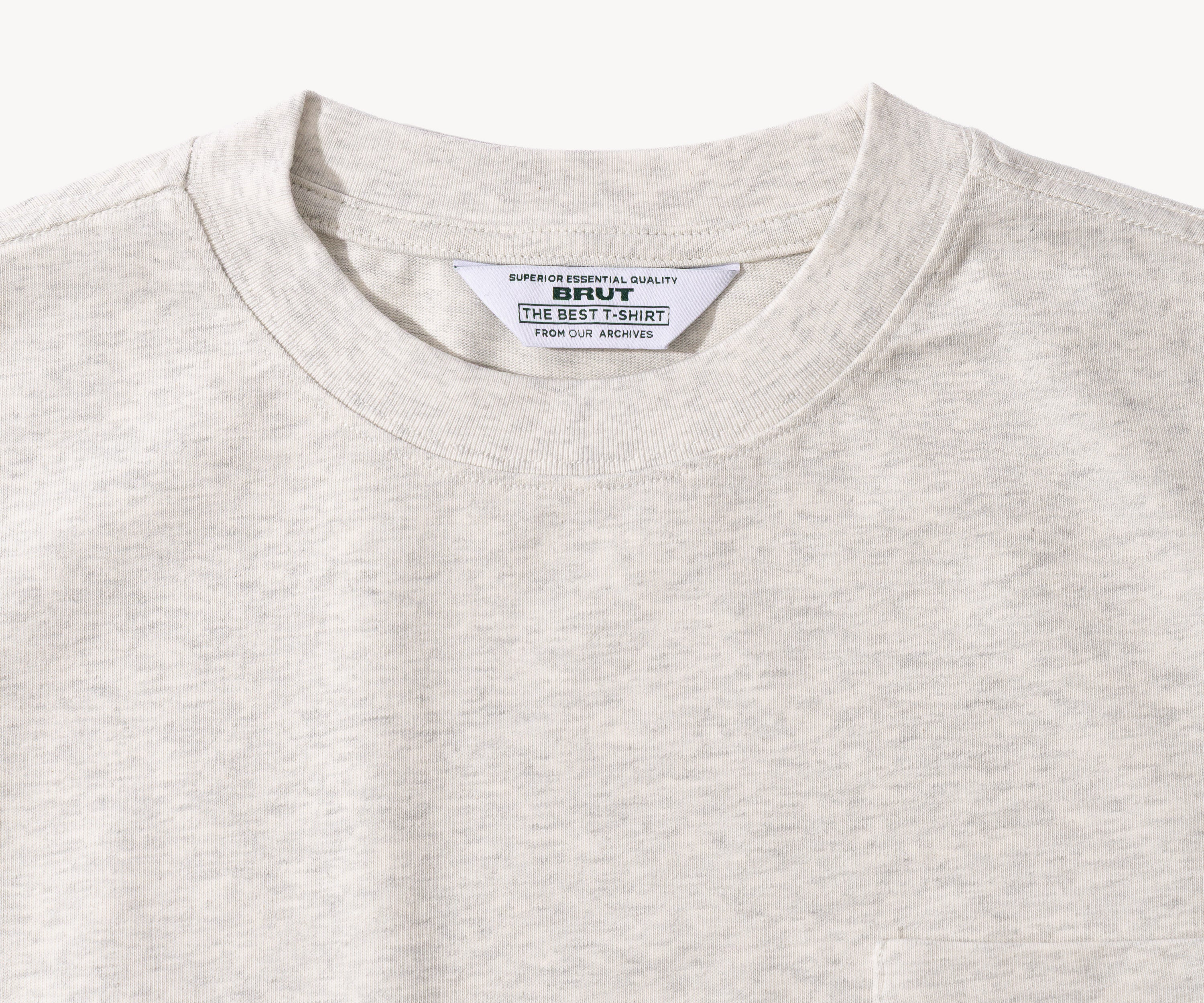 THE BEST LONG SLEEVES POCKET T-SHIRT T-Shirts X-SMALL / HEATHER GREY - BRUT Clothing US