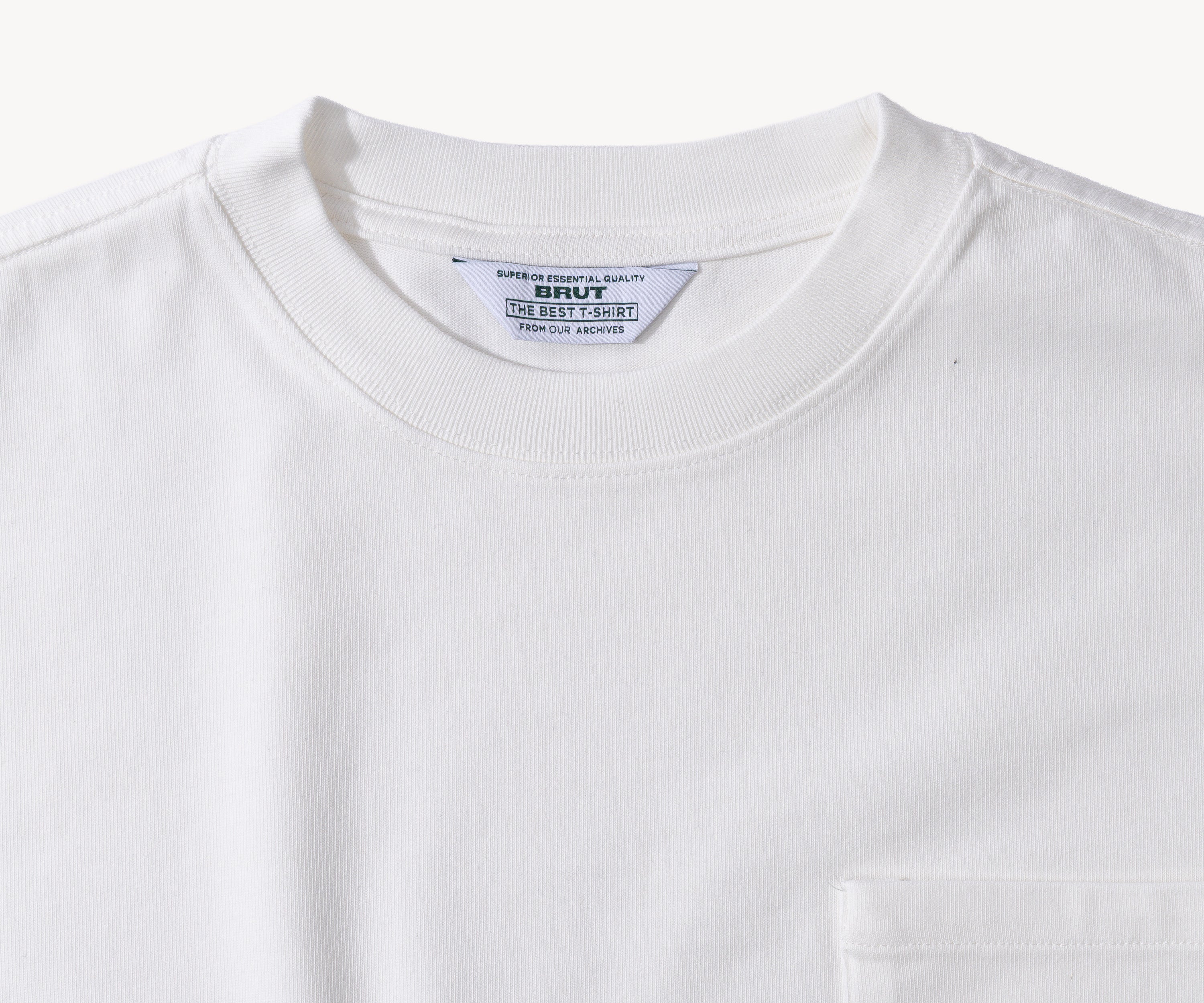 THE BEST LONG SLEEVES POCKET T-SHIRT T-Shirts X-SMALL / WHITE - BRUT Clothing US