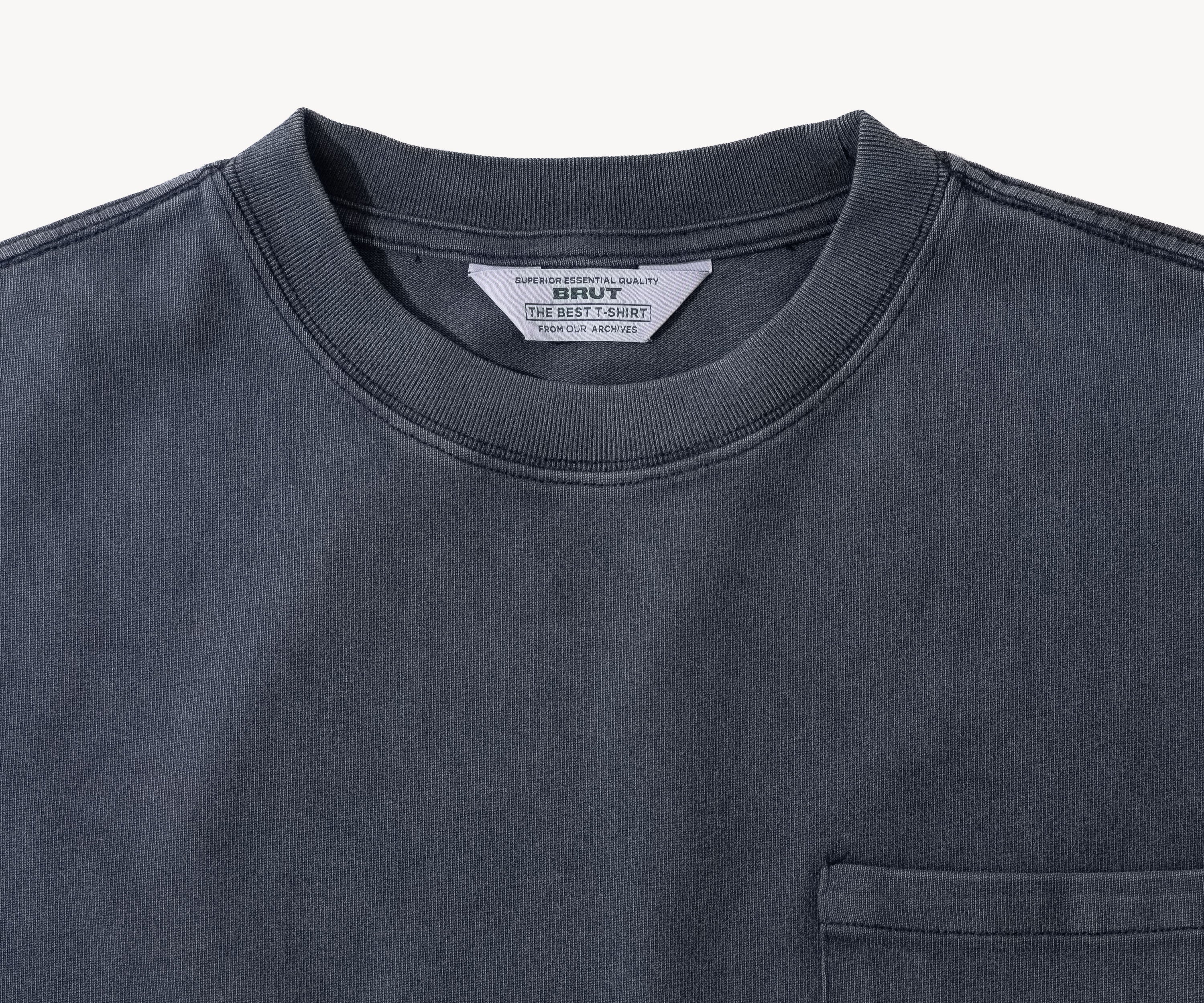 THE BEST LONG SLEEVES POCKET T-SHIRT T-Shirts X-SMALL / NAVY - BRUT Clothing US