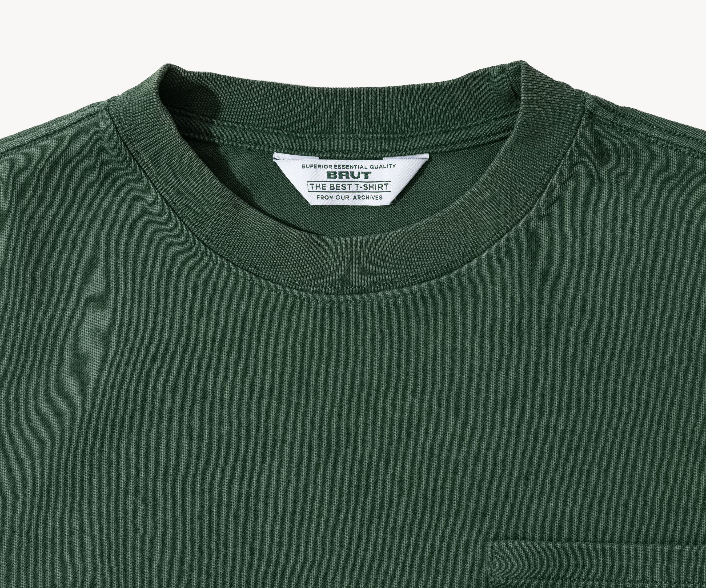 THE BEST LONG SLEEVES POCKET T-SHIRT T-Shirts X-SMALL / FOREST GREEN - BRUT Clothing US
