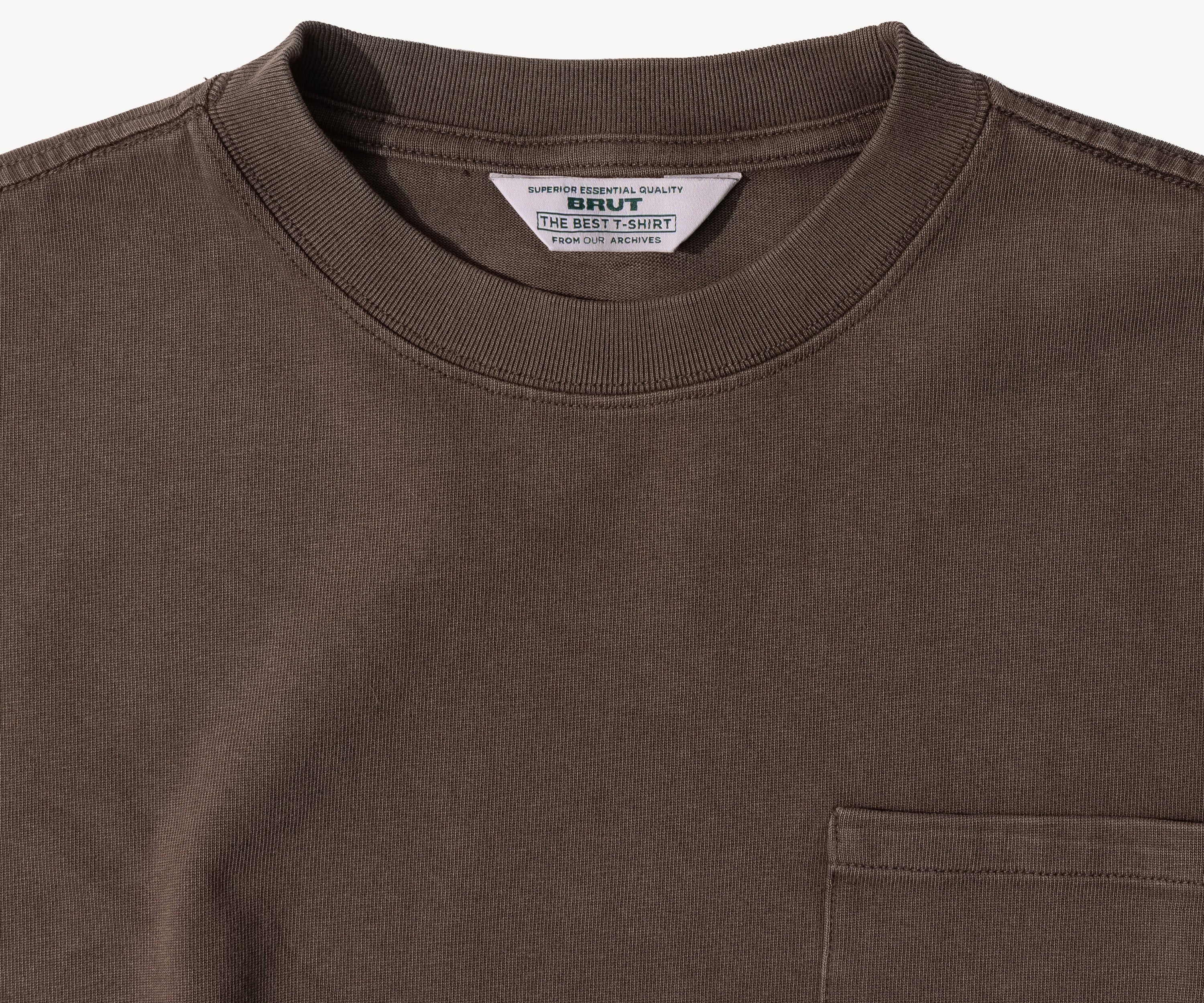 THE BEST LONG SLEEVES POCKET T-SHIRT T-Shirts X-SMALL / LIGHT BROWN - BRUT Clothing US