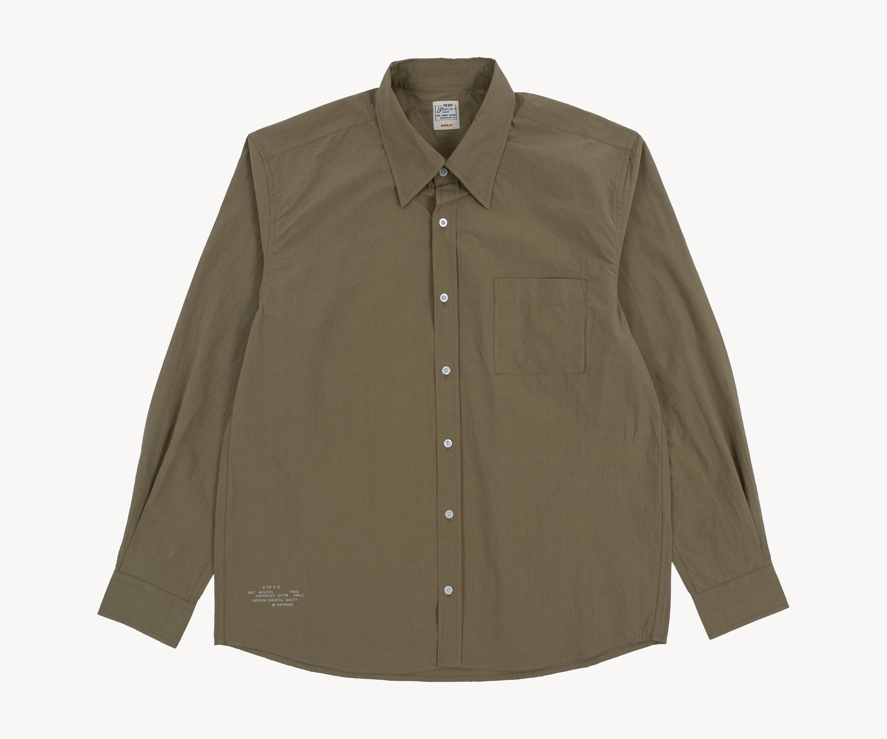 THE BEST POPLIN SHIRT Shirts X-SMALL / OLIVE GREEN - BRUT Clothing US
