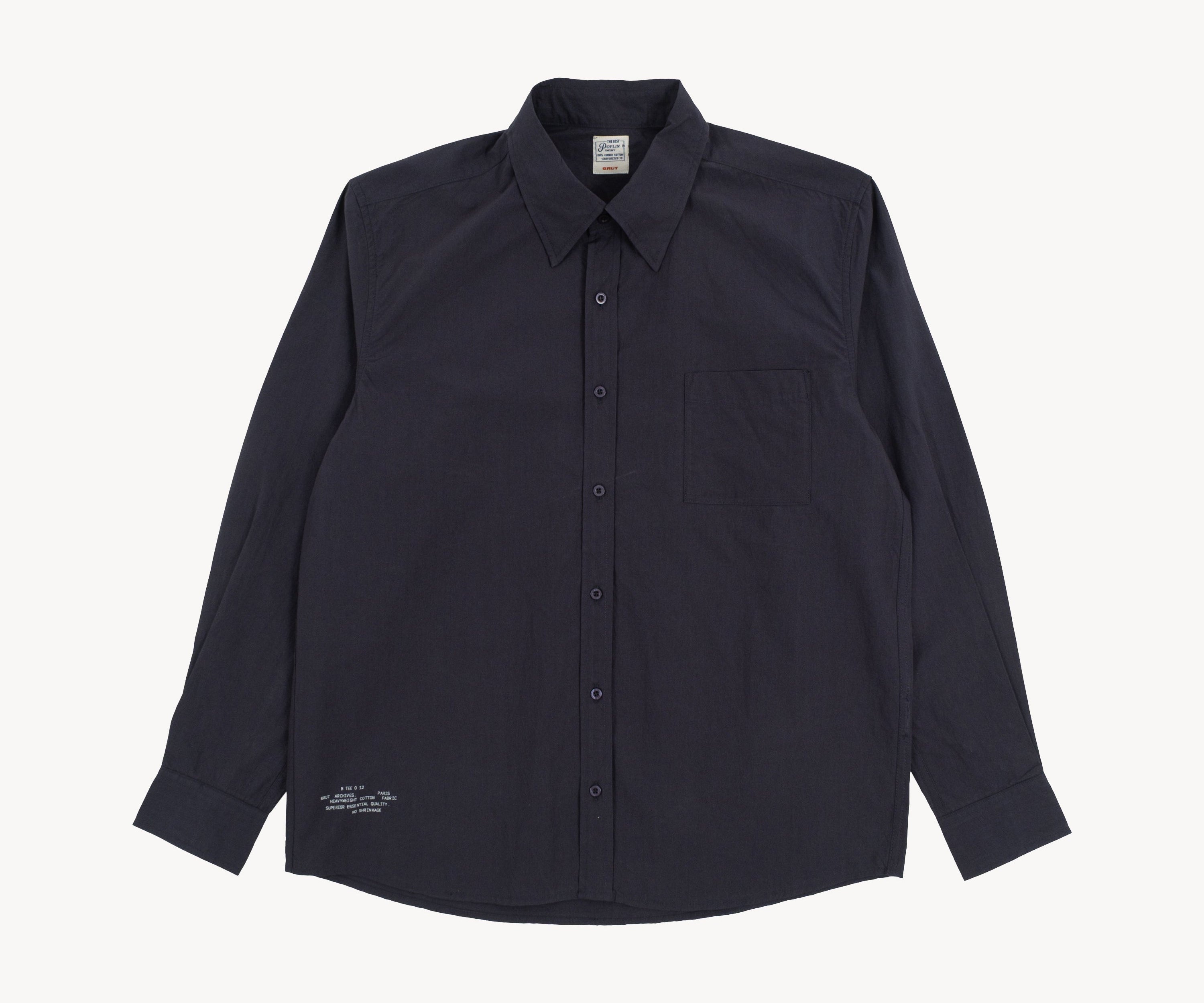 THE BEST POPLIN SHIRT Shirts X-SMALL / NAVY - BRUT Clothing US