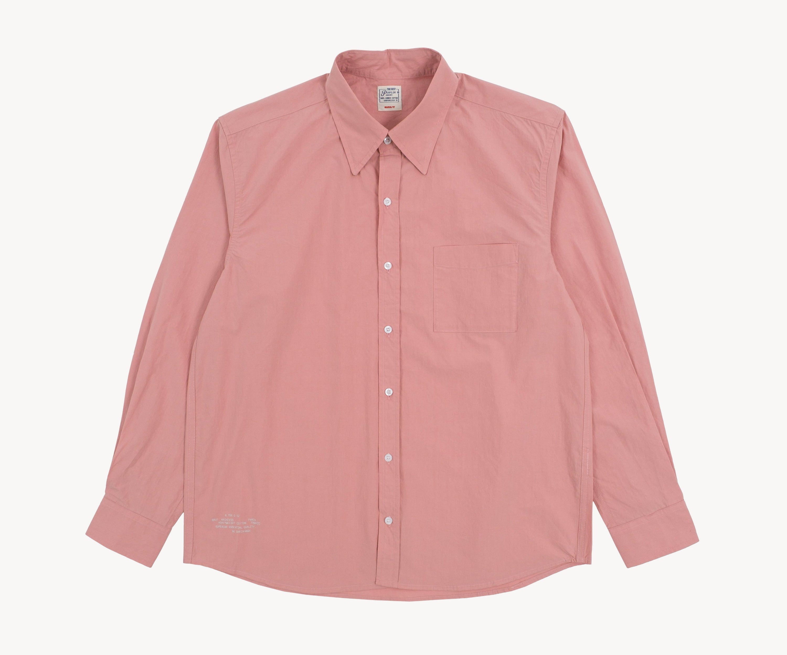 THE BEST POPLIN SHIRT Shirts X-SMALL / PINK - BRUT Clothing US