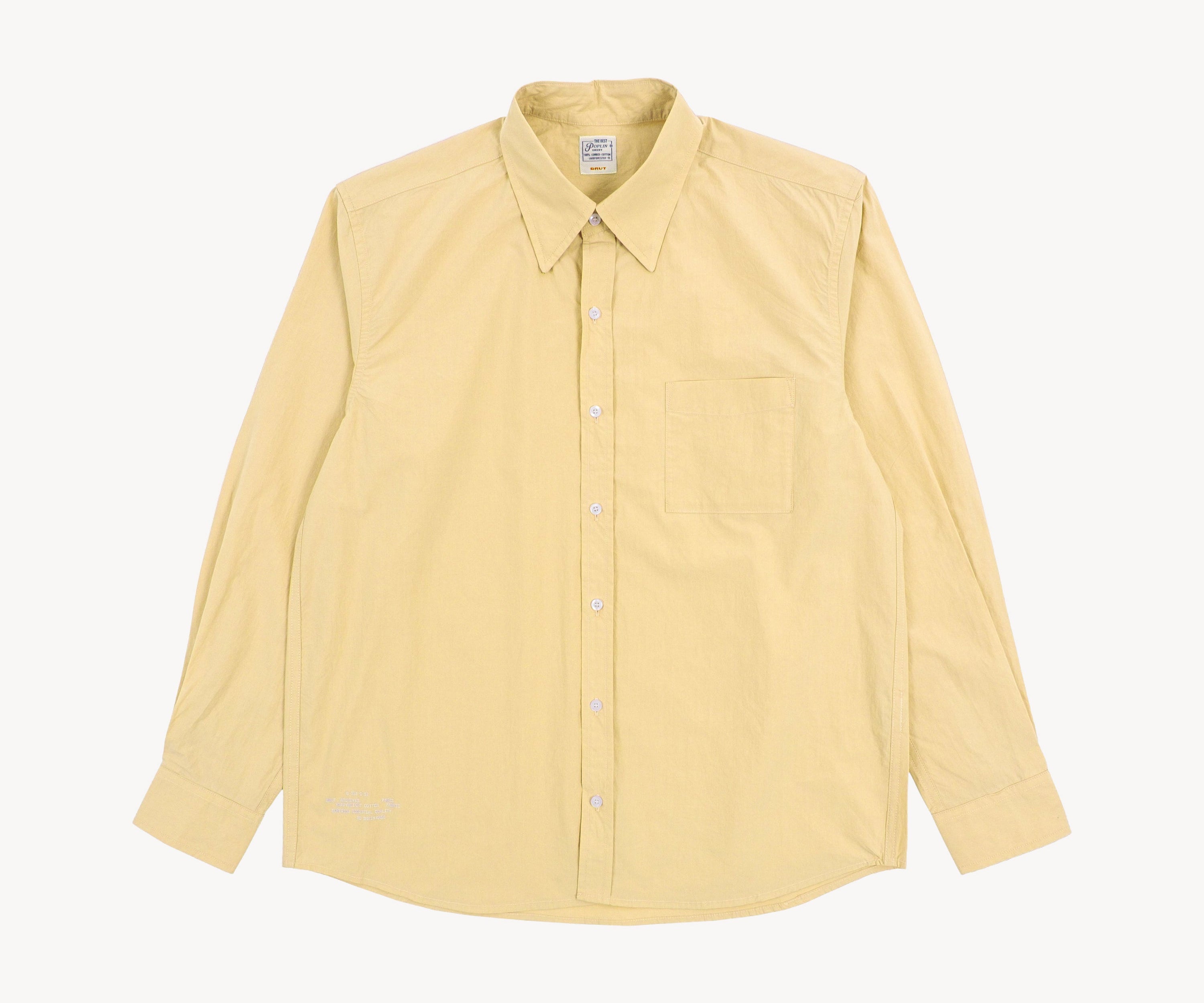THE BEST POPLIN SHIRT Shirts X-SMALL / YELLOW - BRUT Clothing US
