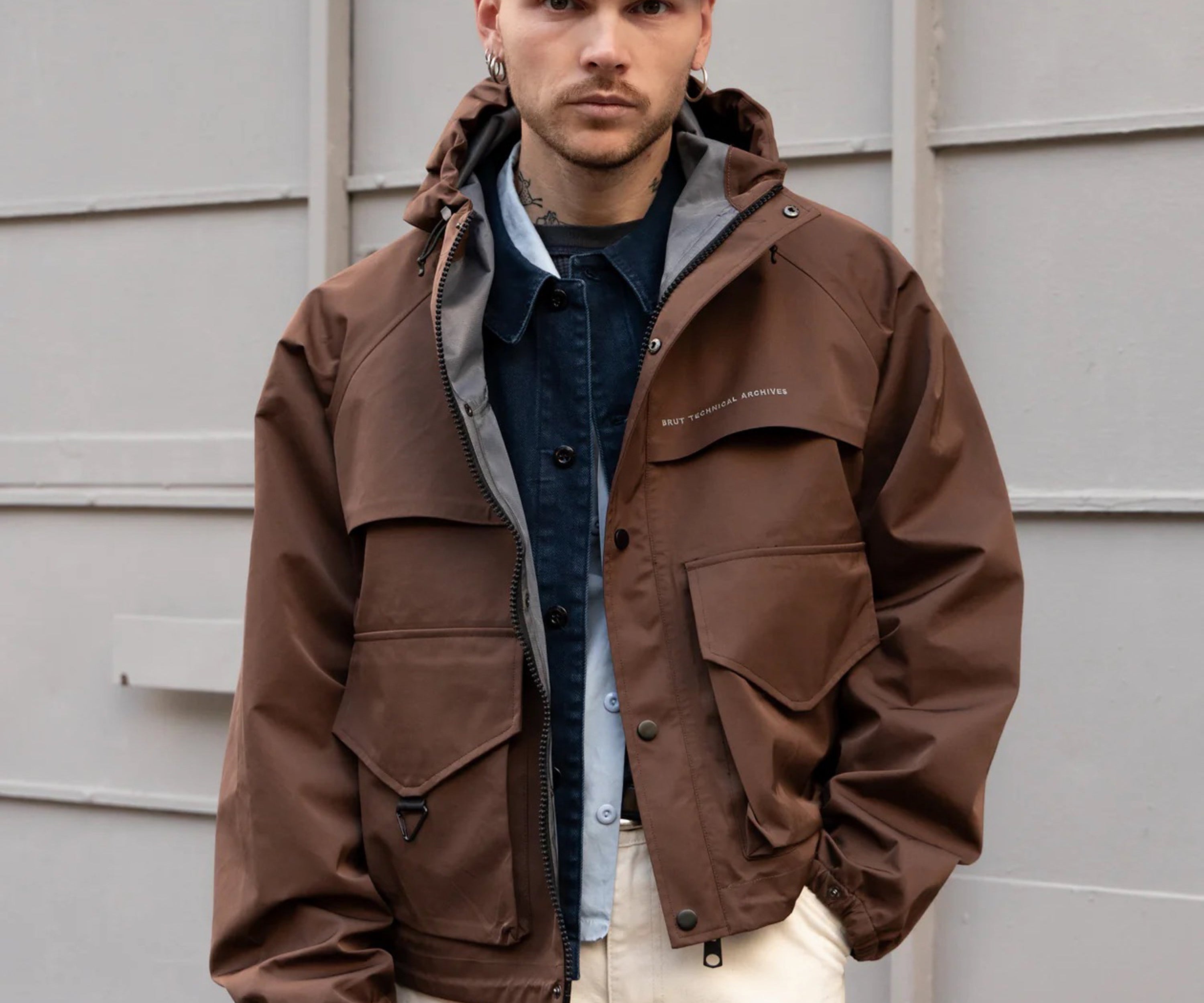 THE RAIN CROPPED JACKET Coats & Jackets X-SMALL / BROWN - BRUT Clothing US