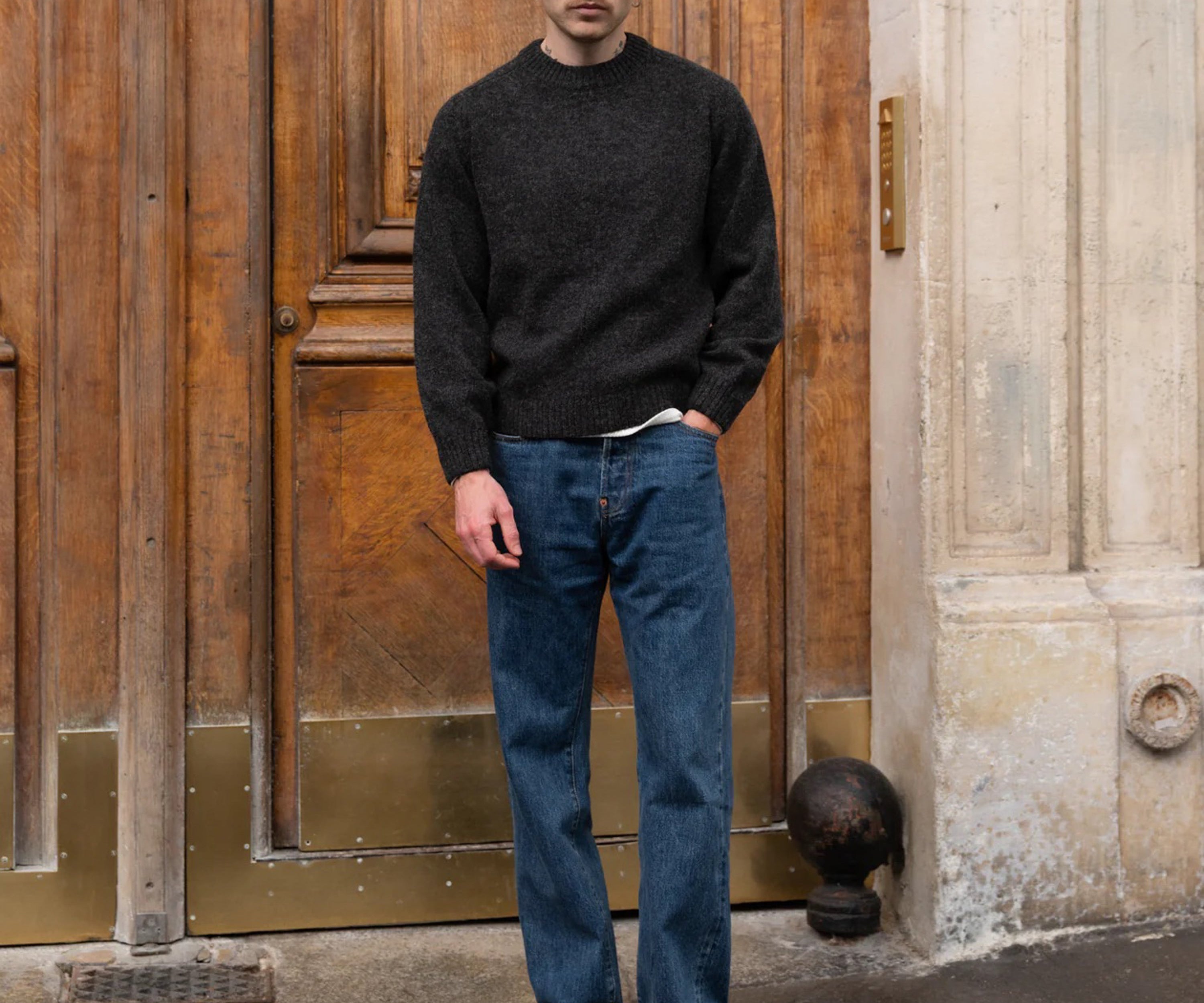 THE SHETLAND SWEATER Knitwear X-SMALL / CHARCOAL - BRUT Clothing US