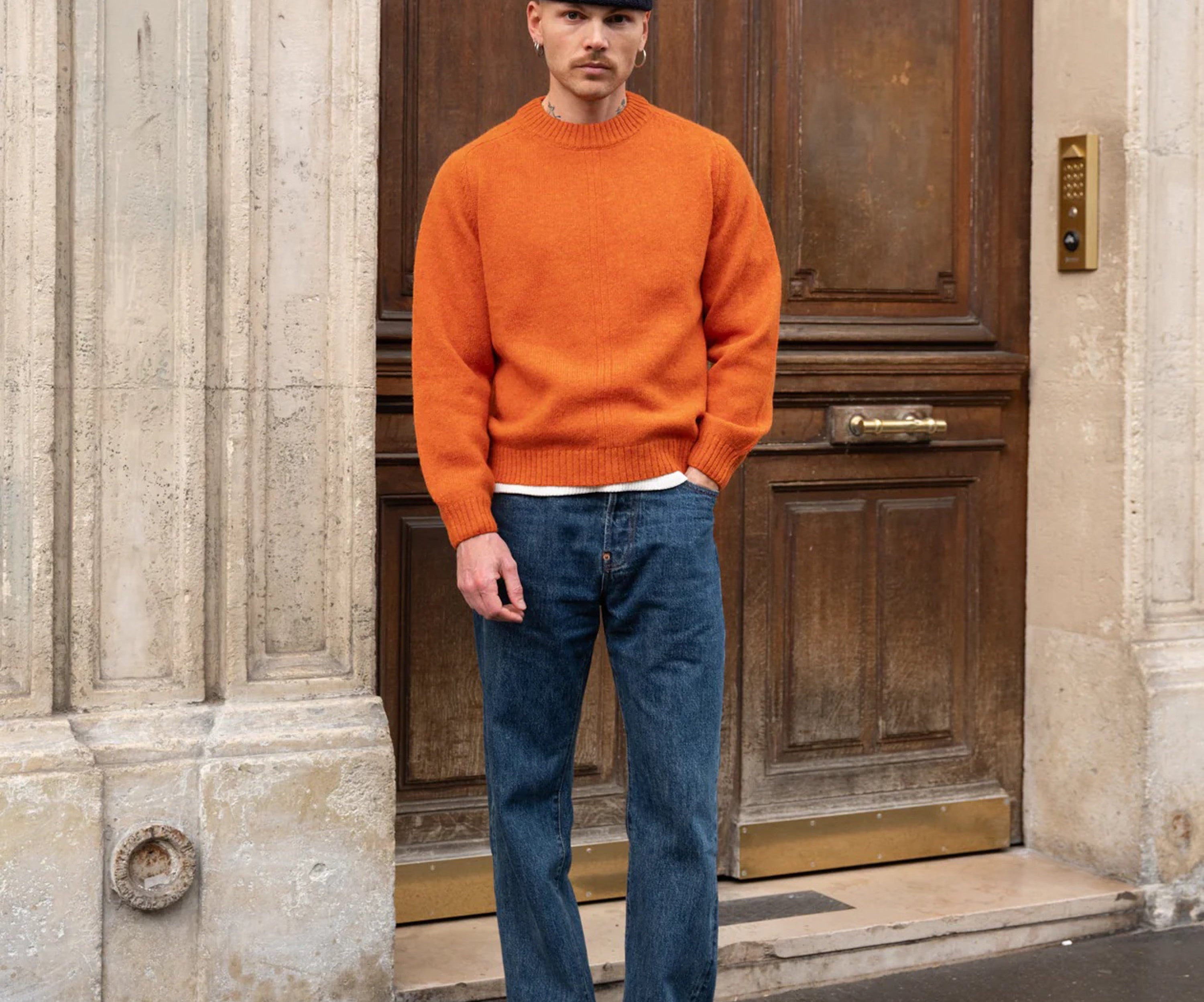 THE SHETLAND SWEATER Knitwear X-SMALL / ORANGE - BRUT Clothing US