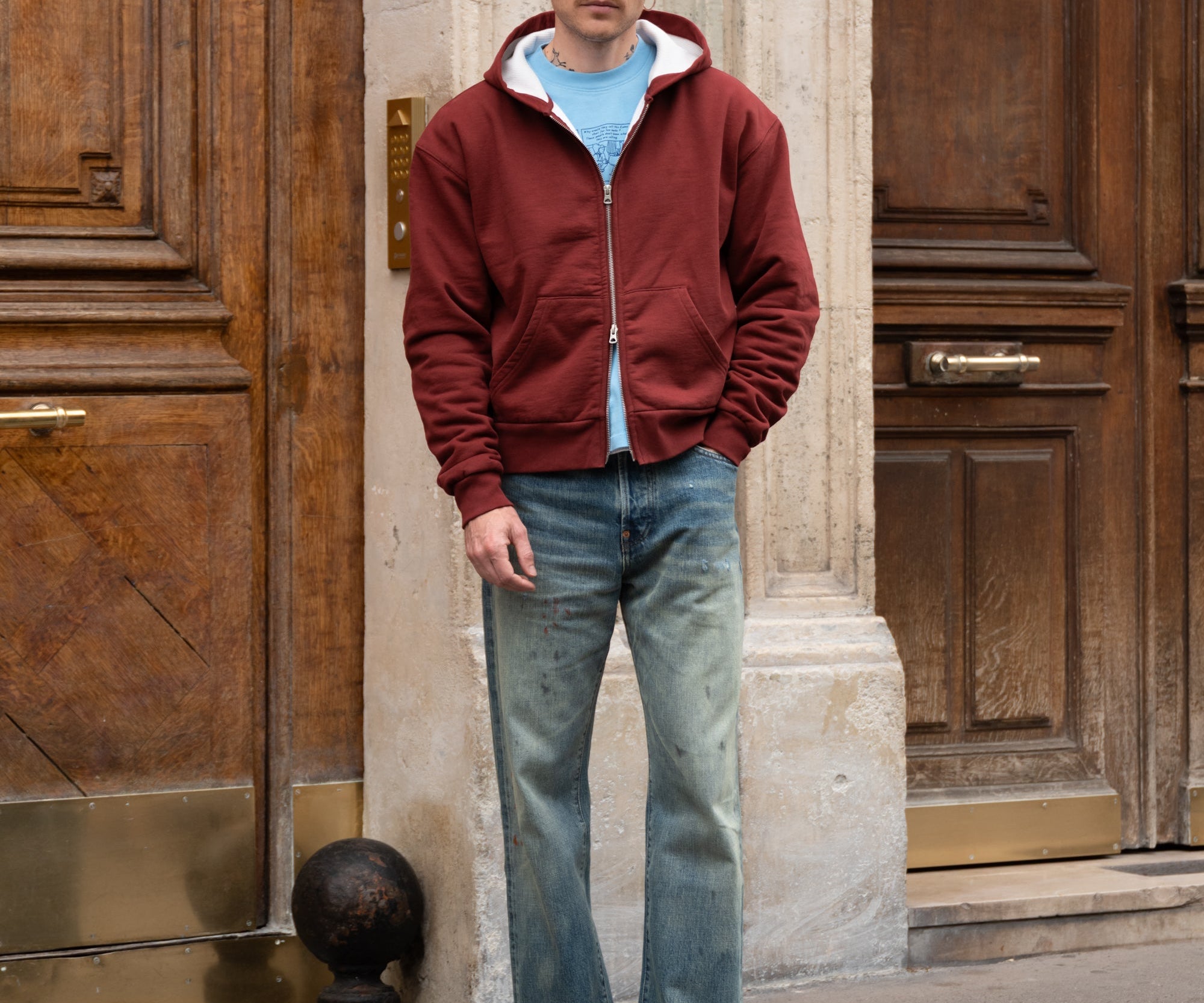 THE THERMAL ZIP SWEAT Sweatshirts X-SMALL / HARVARD BURGUNDY - BRUT Clothing US