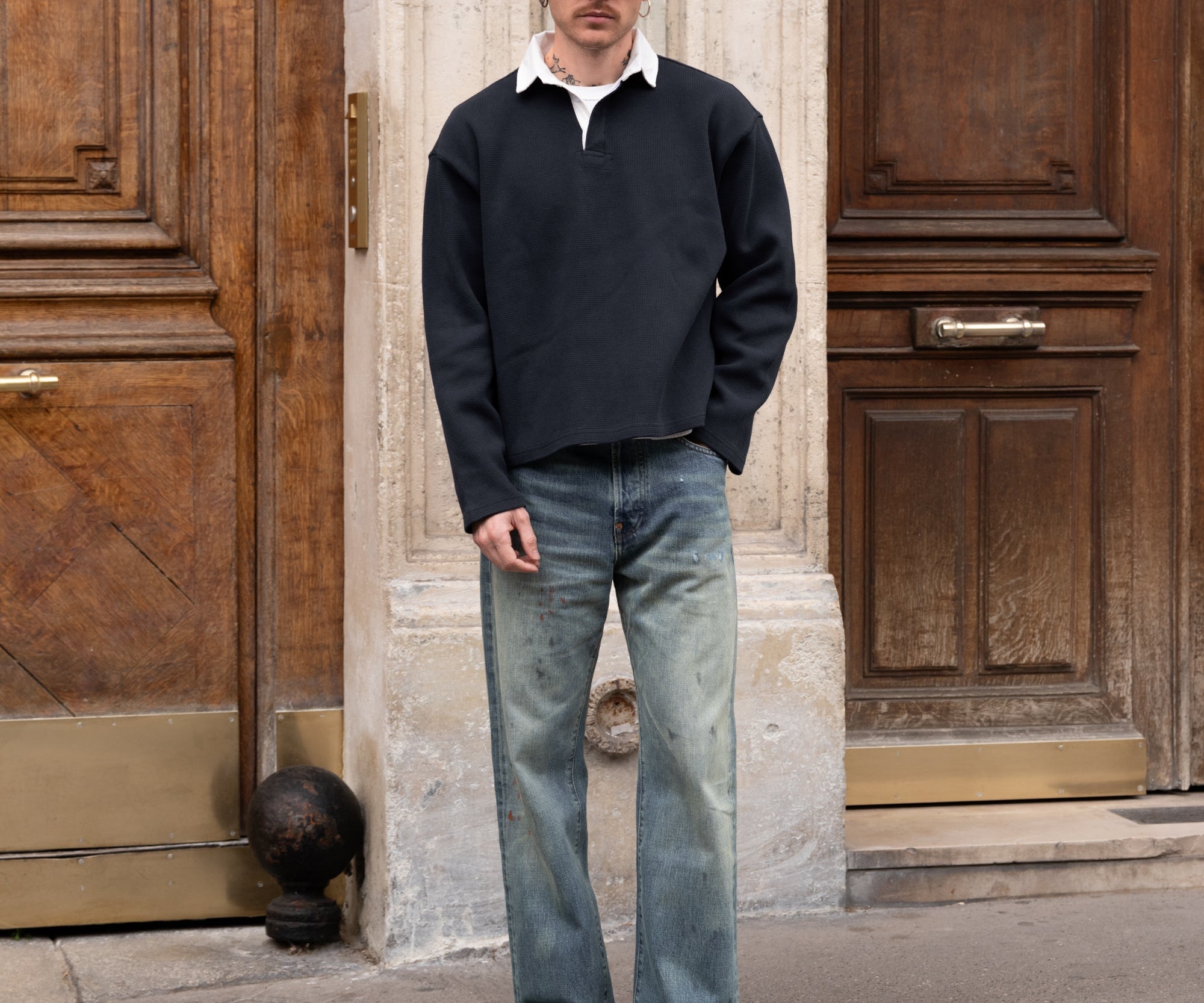 THE THERMAL POLO Knitwear X-SMALL / NAVY - BRUT Clothing US