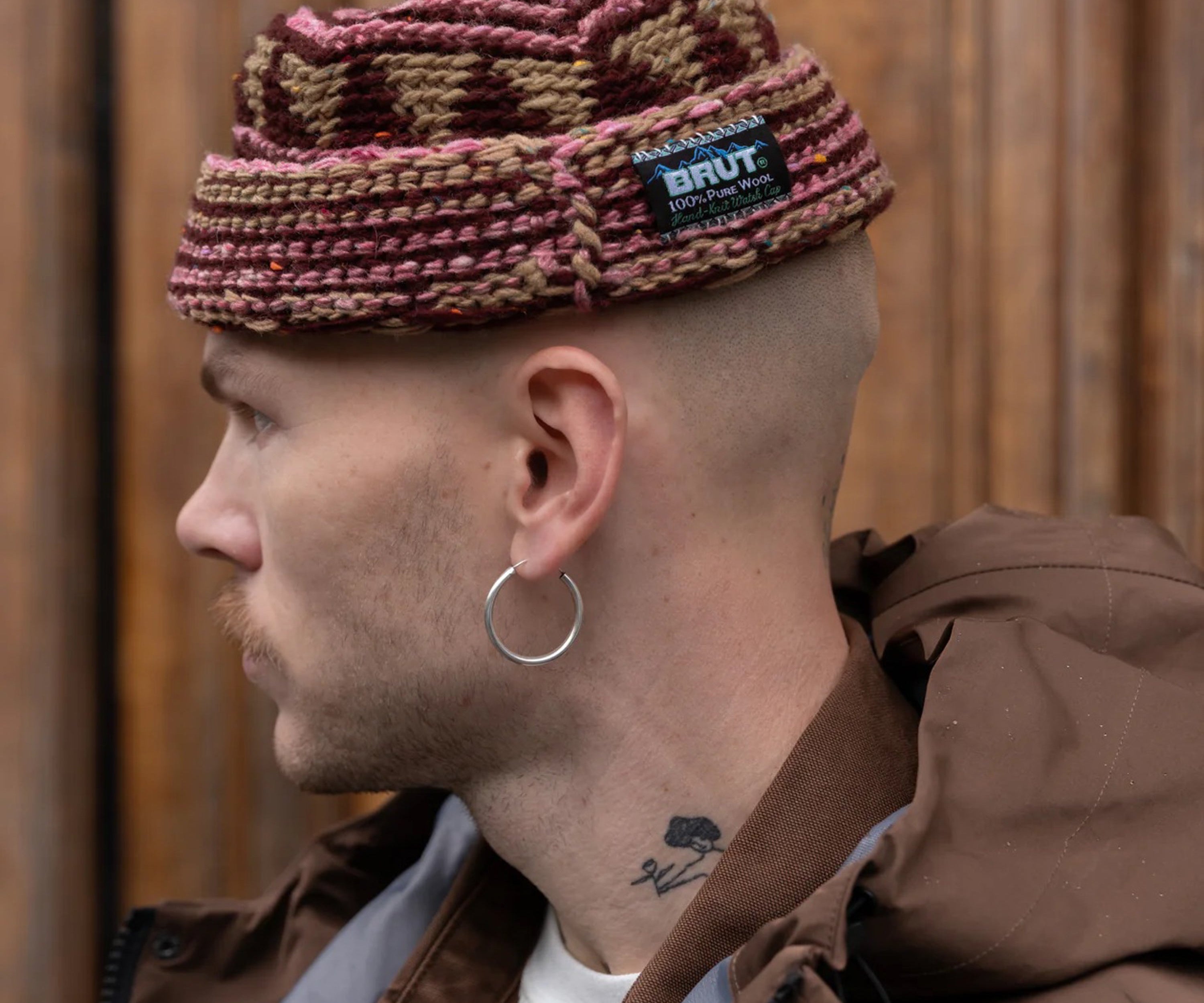 THE HAND-KNIT WATCH CAP Hats and Caps WINE - BRUT Clothing US